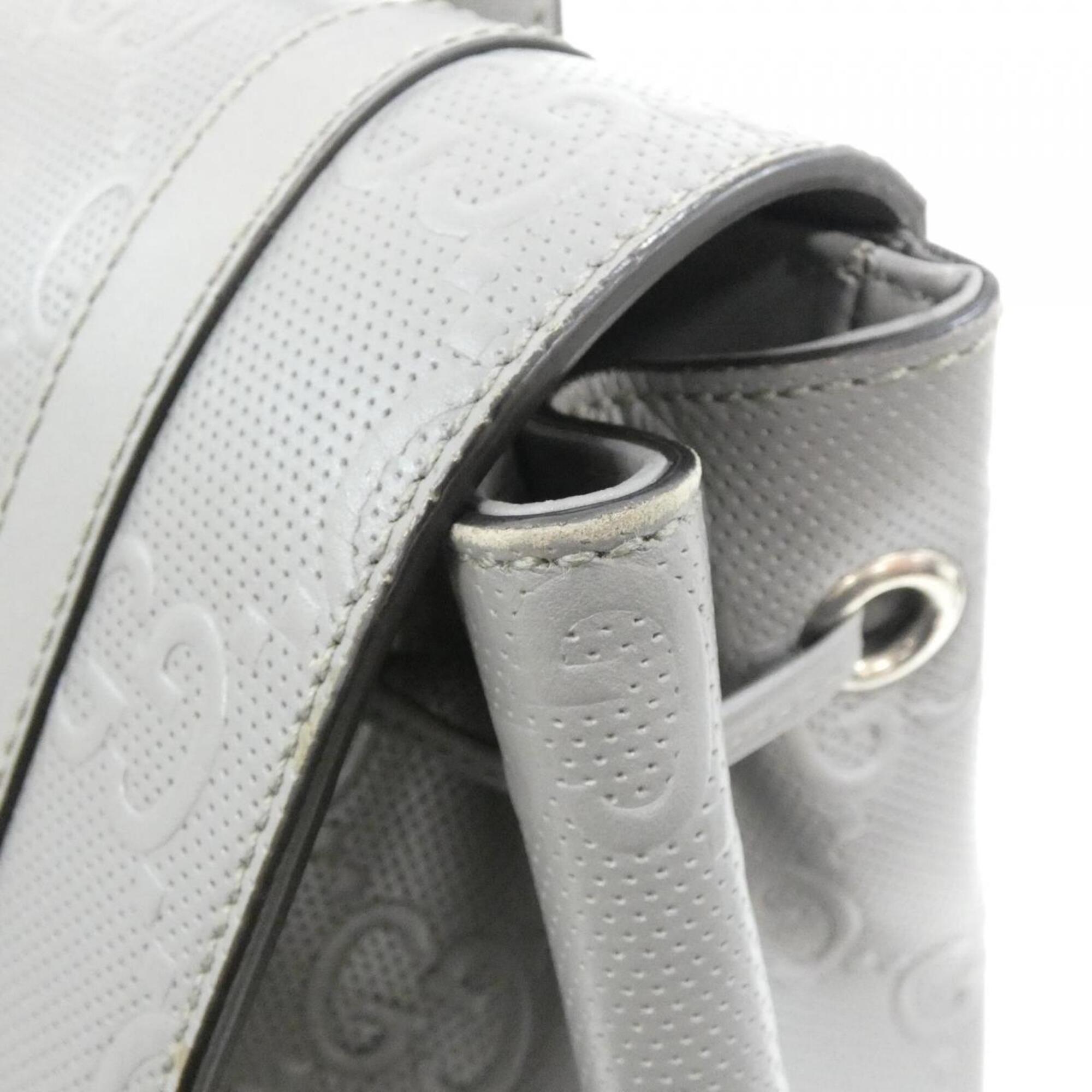 Gucci Gray Leather Backpack (Pre-Owned)