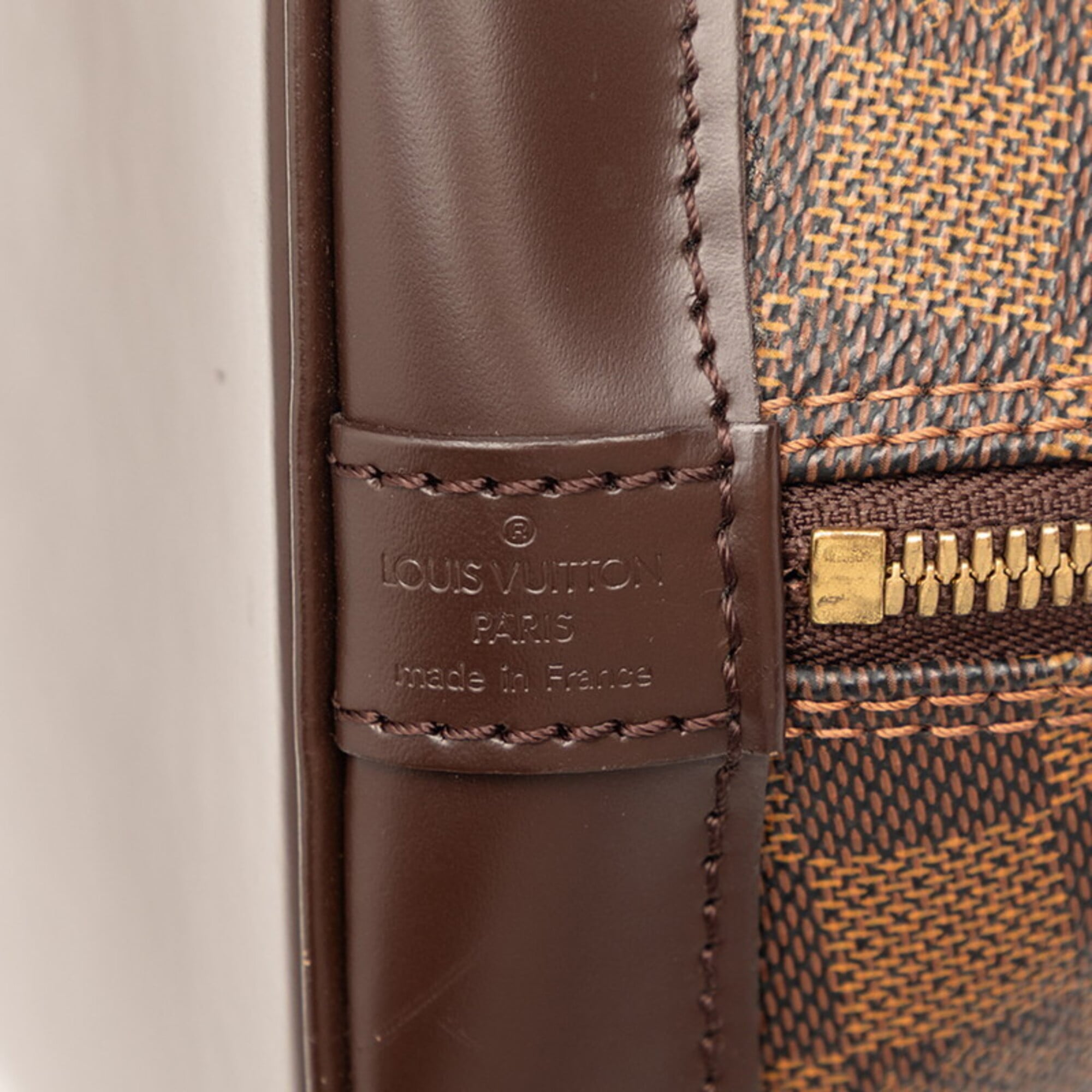 Louis Vuitton Damier Brown Damier Canvas Leather Handbag (Pre-Owned)