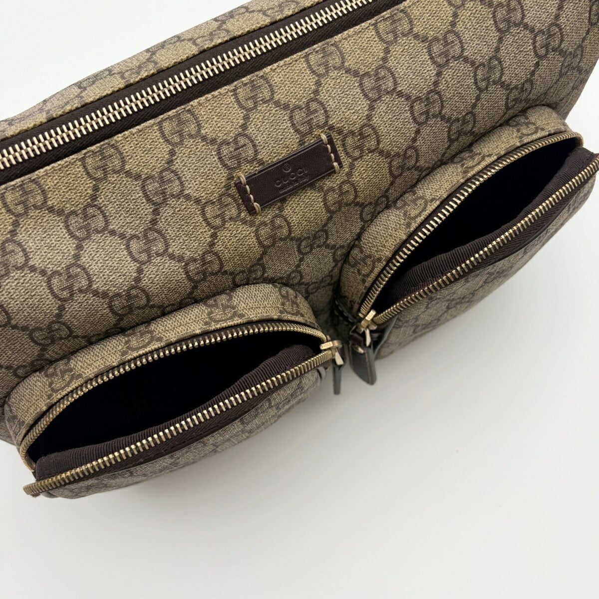 Gucci Beige Dark Brown Pvc Leather Shoulder Bag (Pre-Owned)