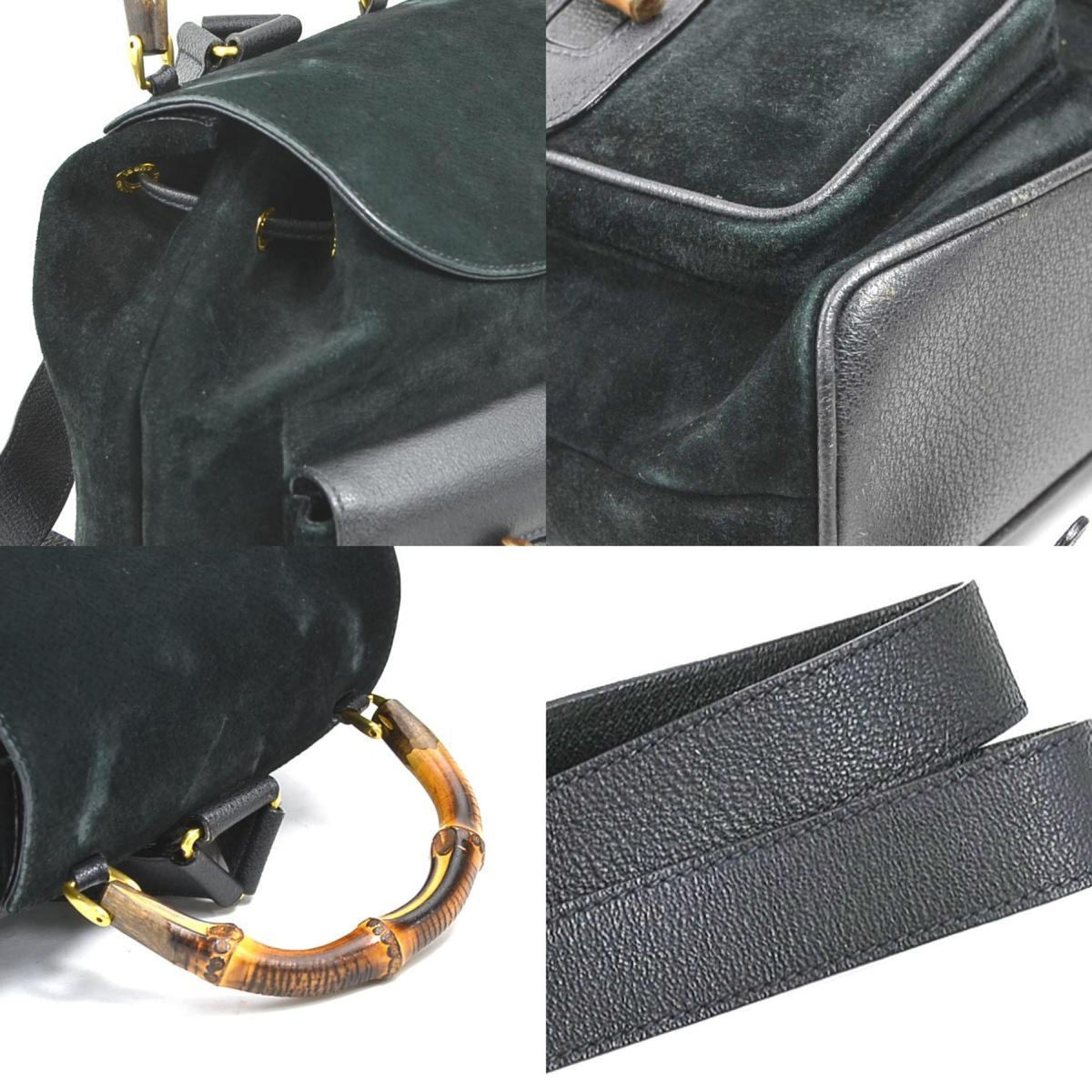 Gucci Black Suede Leather Backpack (Pre-Owned)