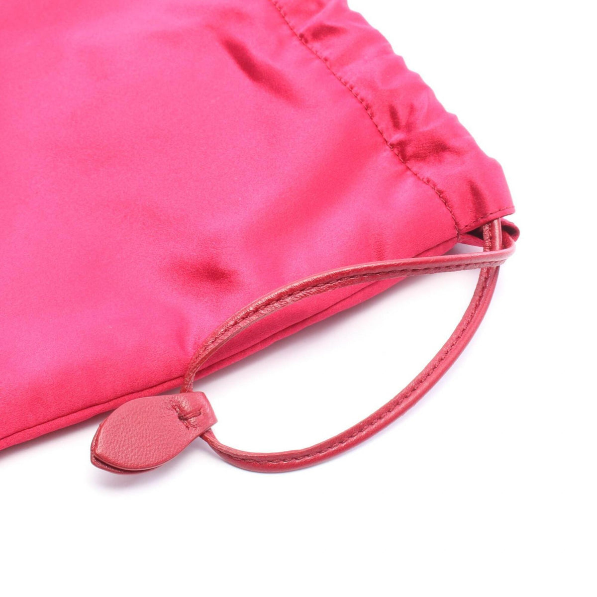Miu Miu Red Color Silk Leather Pouch (Pre-Owned)
