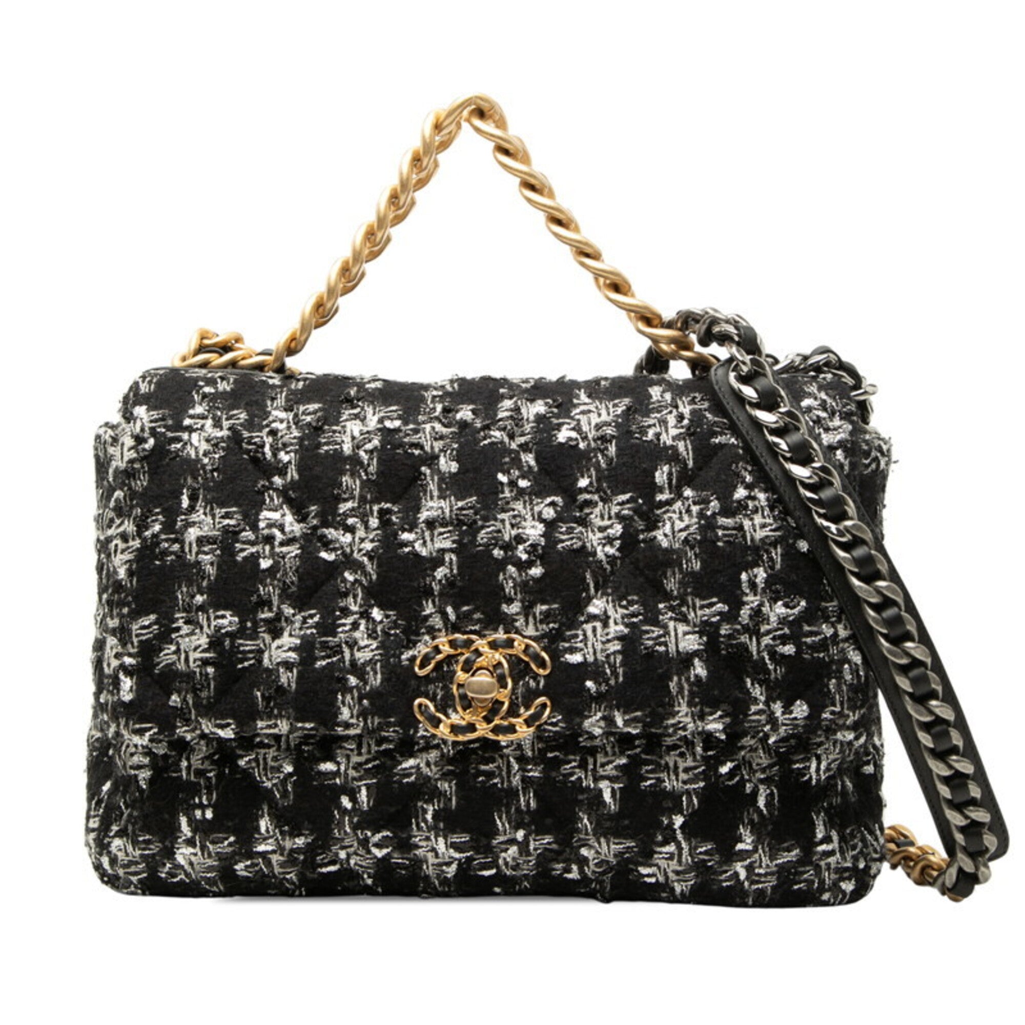 Chanel Black Tweed Shoulder Bag (Pre-Owned)