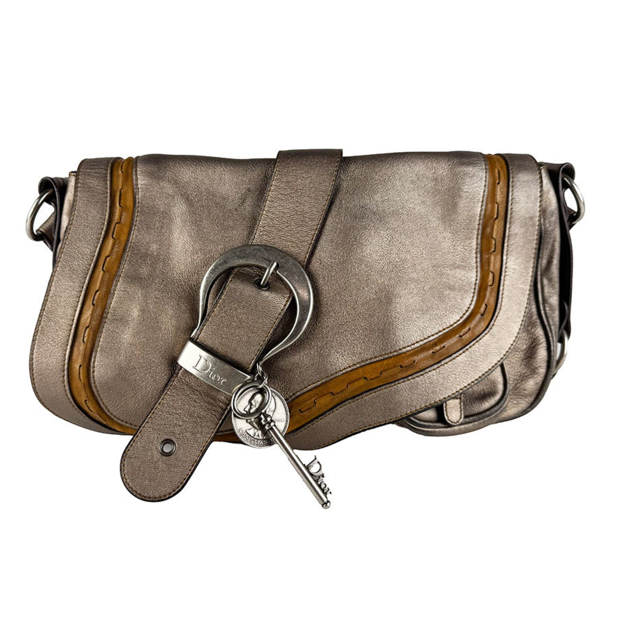 Christian Dior Gold Leather Shoulder Bag (Pre-Owned)