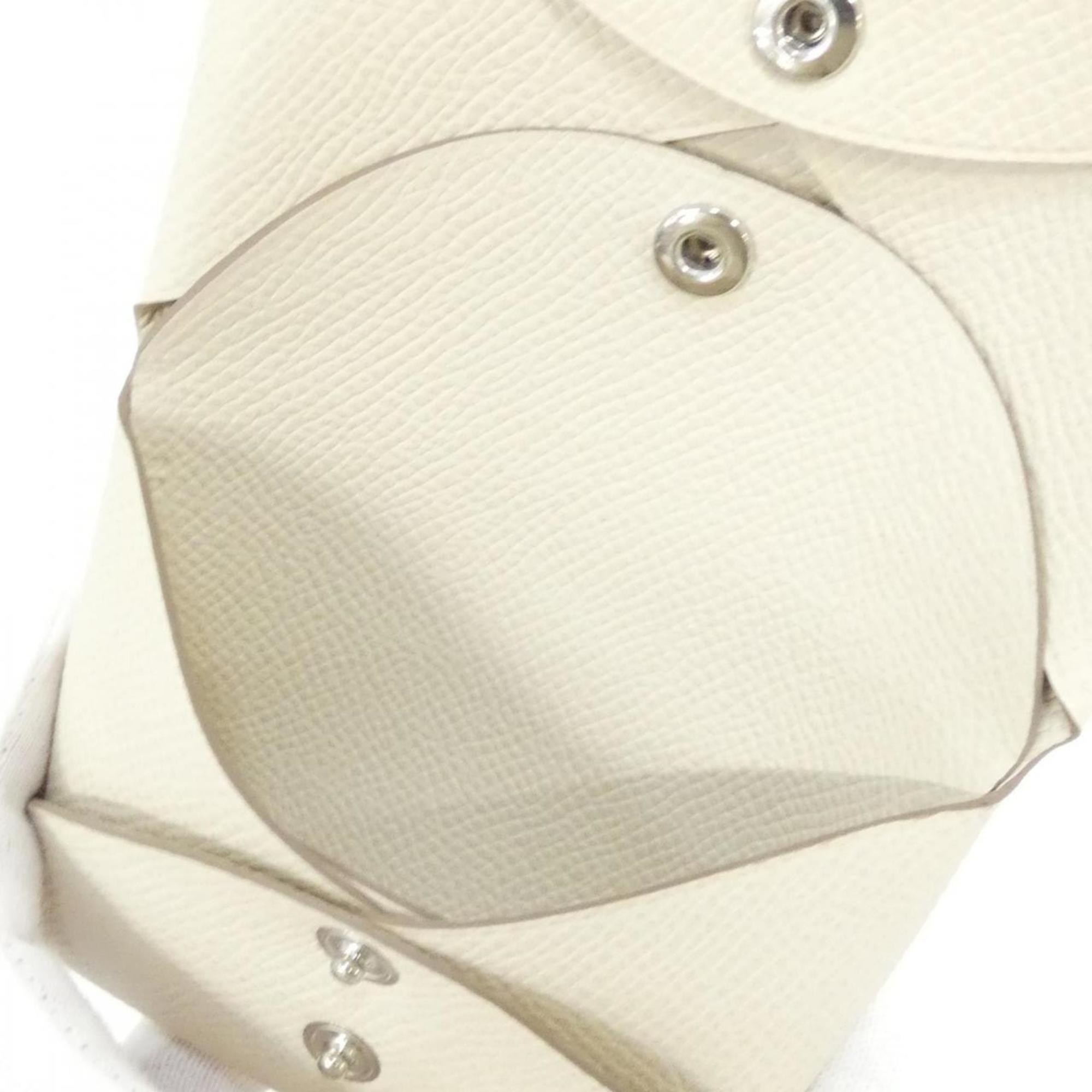 Hermes White Epsom Leather Coin Purse/Coin Case (Pre-Owned)