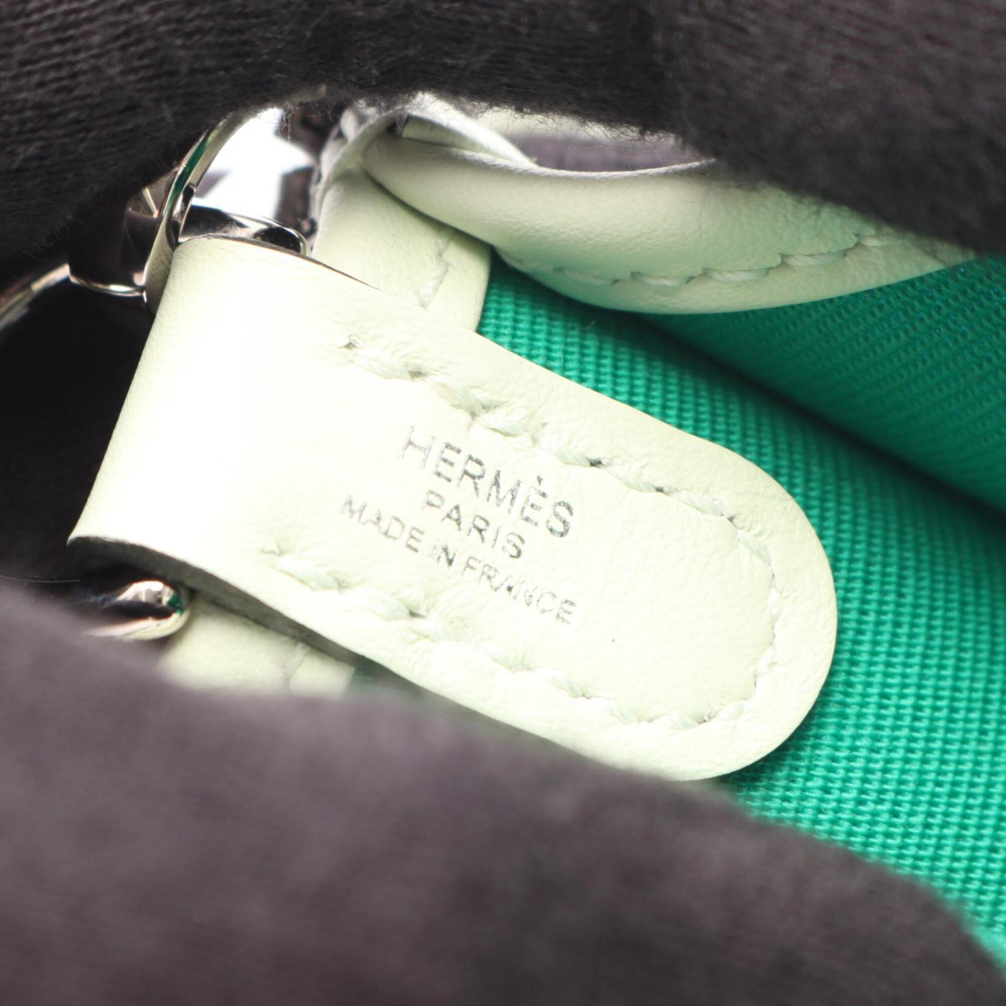Hermes Evelyne Blue Mint Green Vert Canvas Handbag Shoulder Bag (Pre-Owned)