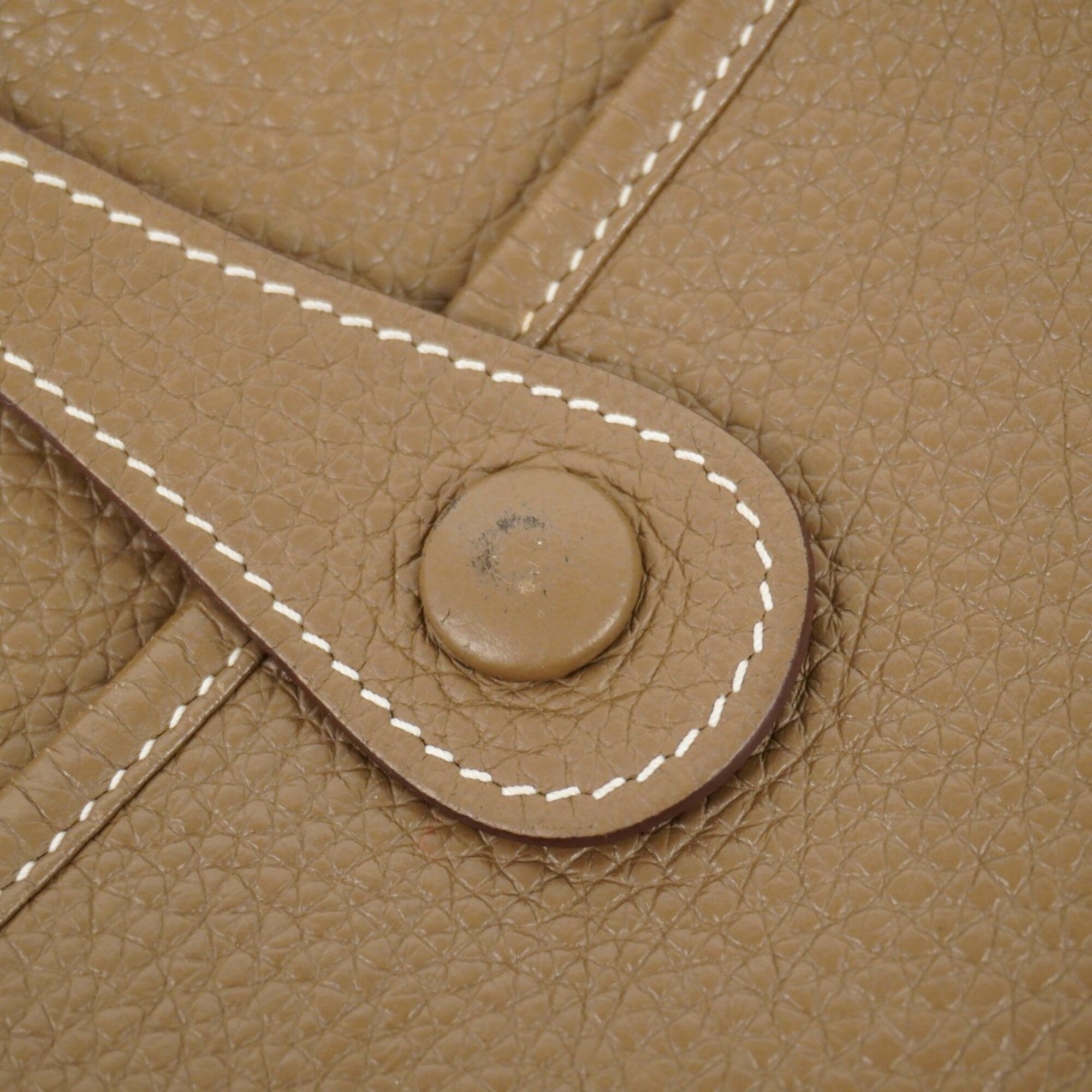 Hermes Etoupe Gray Taurillon Clemence Leather Shoulder Bag (Pre-Owned)