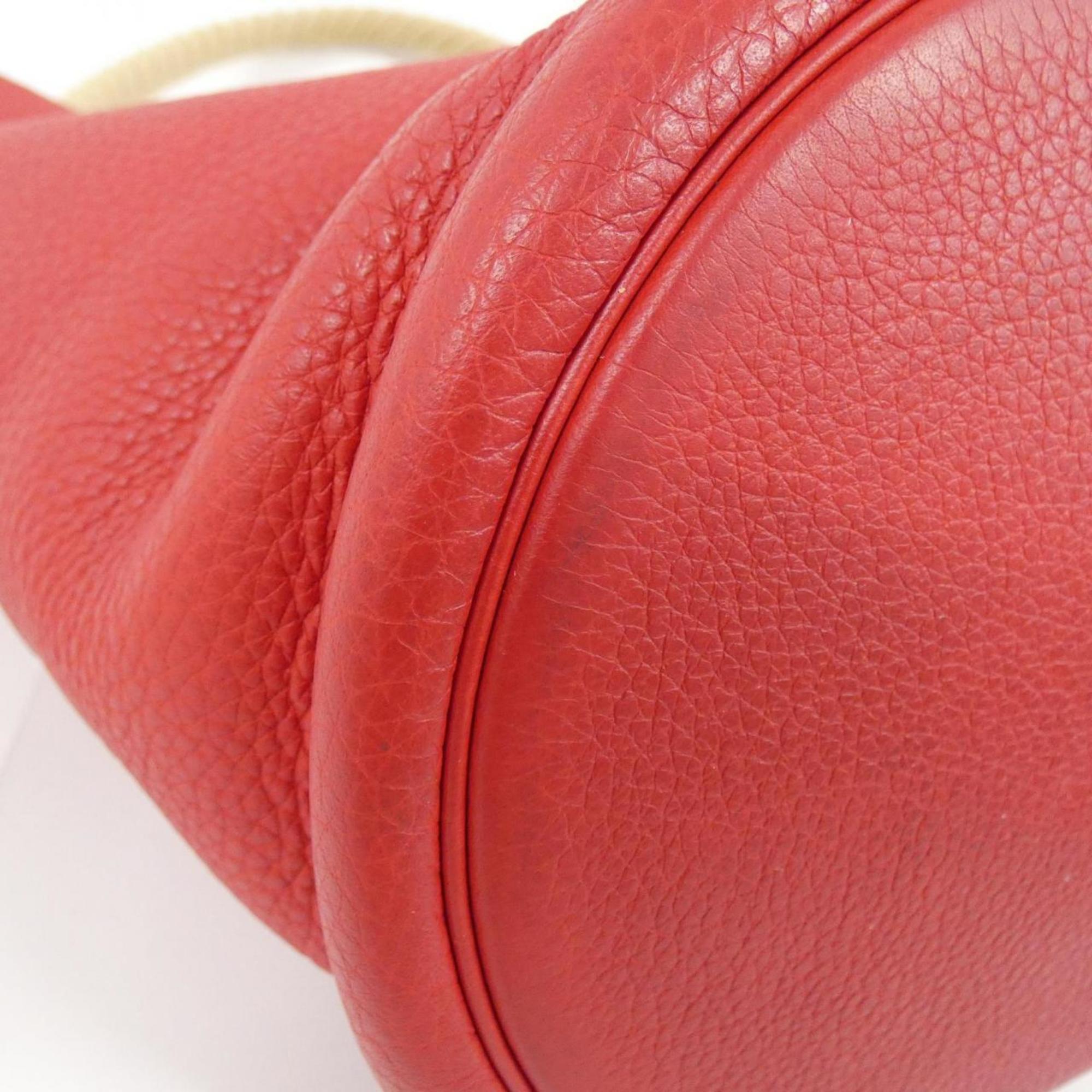 Hermes Rouge Garance Taurillon Clemence Leather Shoulder Bag (Pre-Owned)