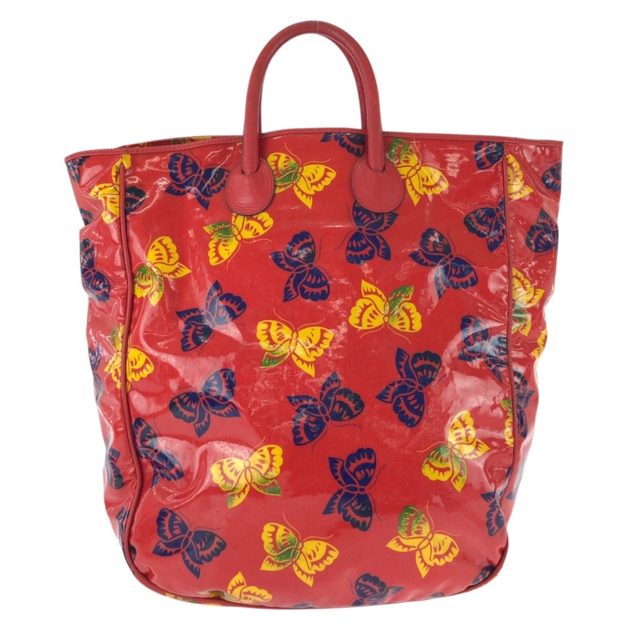 Bottega Veneta Multi-Color Red Color Patent Leather Tote Bag (Pre-Owned)