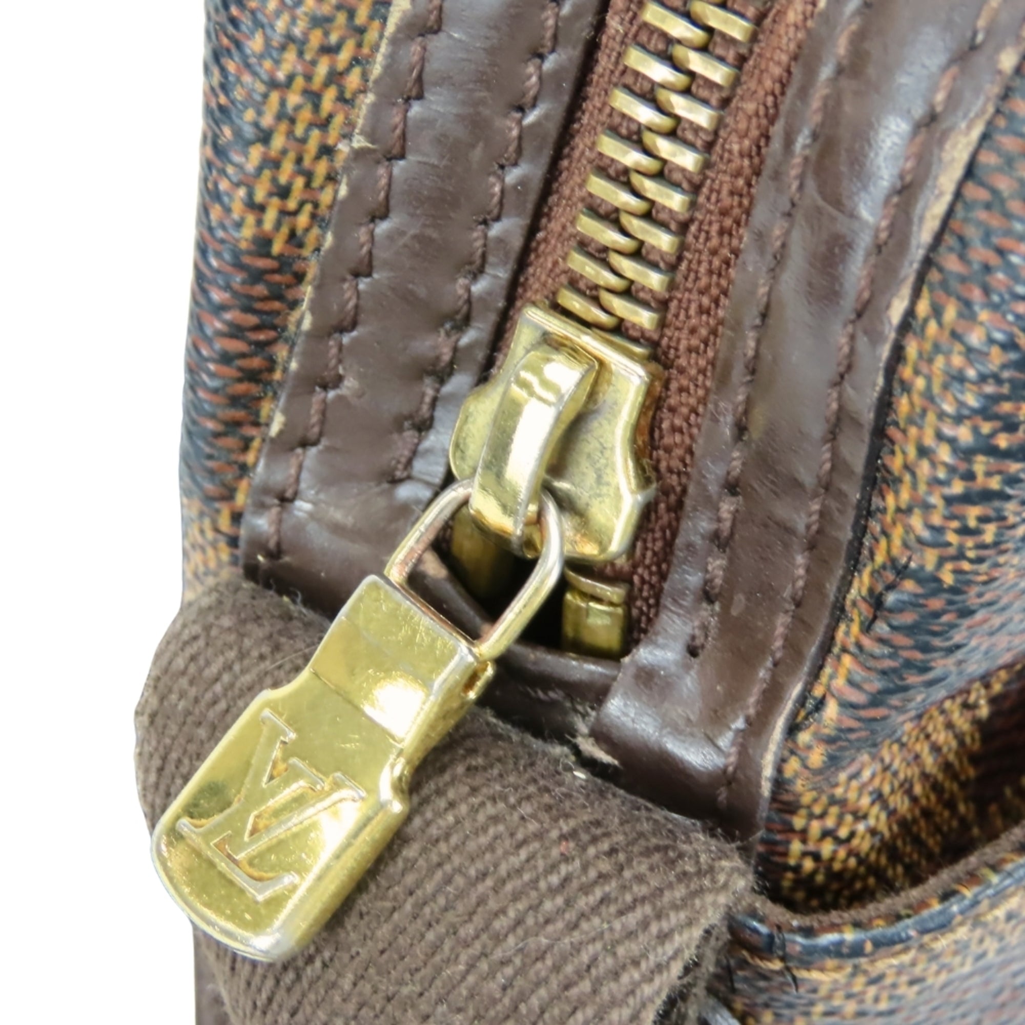 Louis Vuitton Damier Brown Damier Canvas Ebene Damier Canvas Leather Shoulder Bag (Pre-Owned)