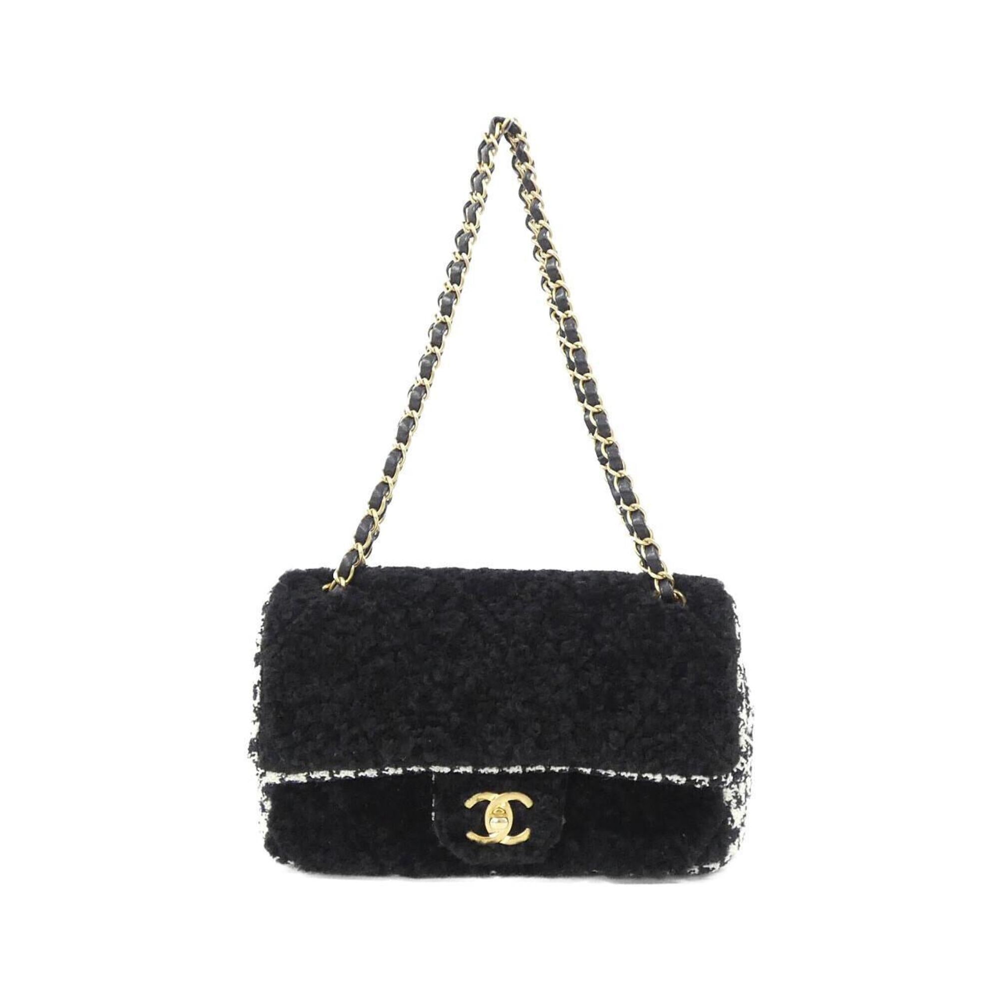Chanel Black Tweed Leather Shoulder Bag (Pre-Owned)