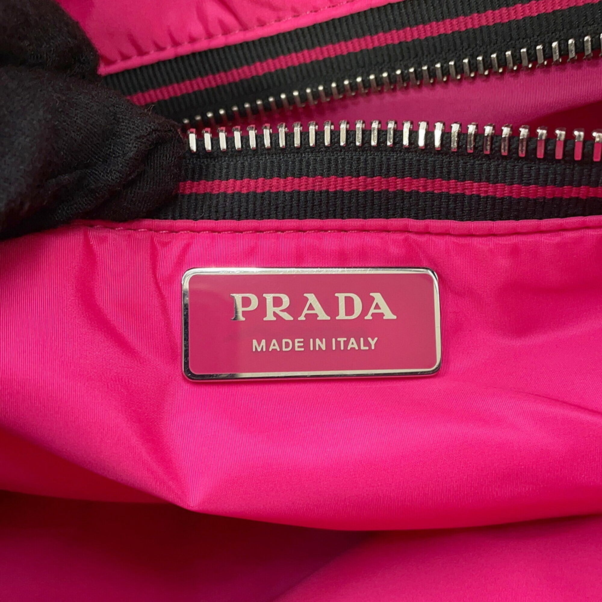 Prada Black Leather Handbag Tote Bag (Pre-Owned)