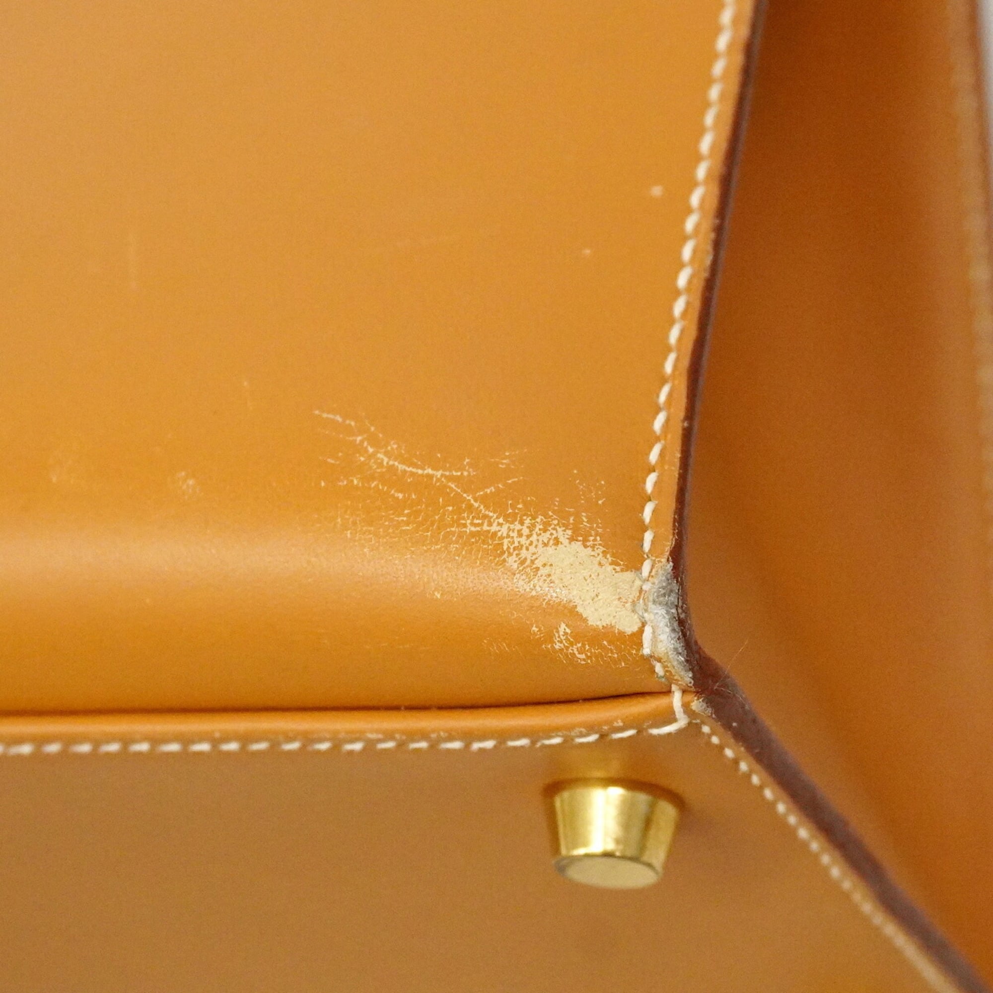 Hermes Natural Sable Box Calf Leather Handbag (Pre-Owned)