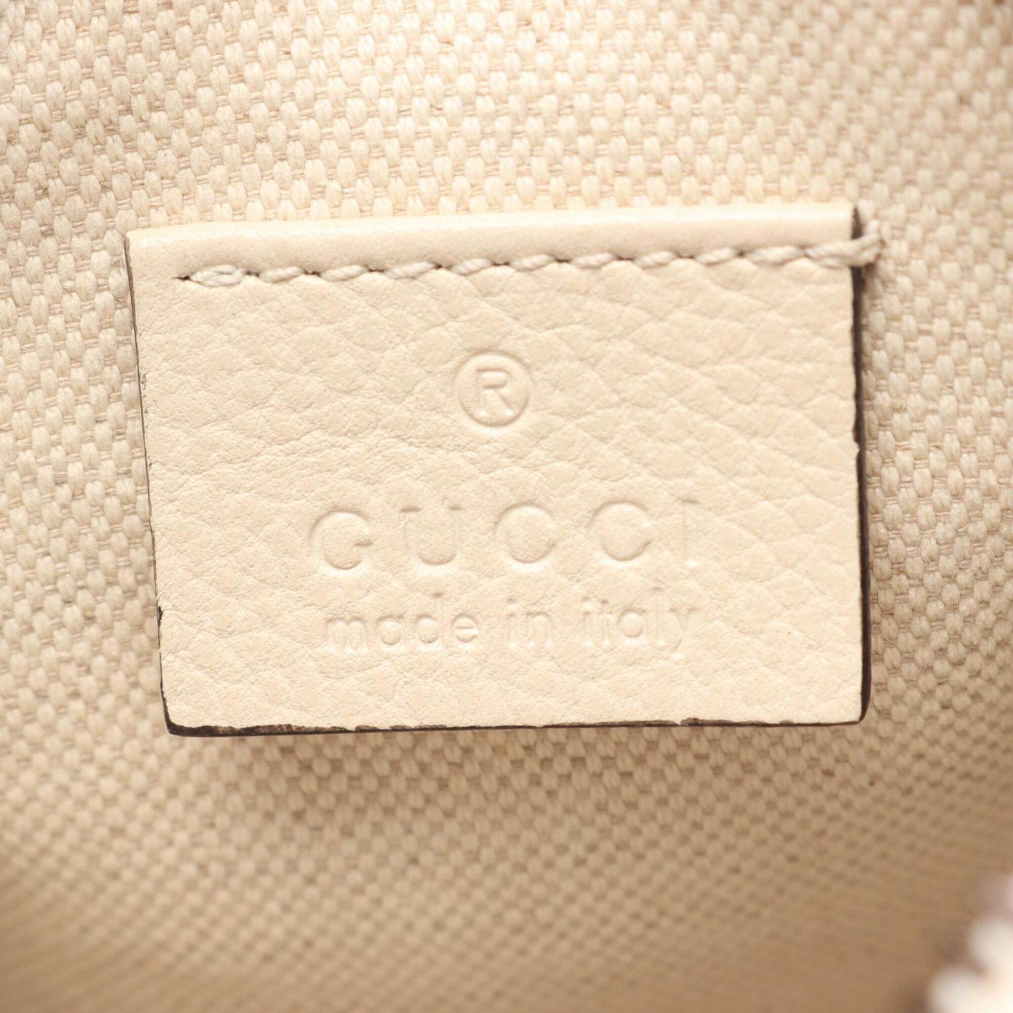 Gucci Multi-Color White Leather Handbag Shoulder Bag (Pre-Owned)