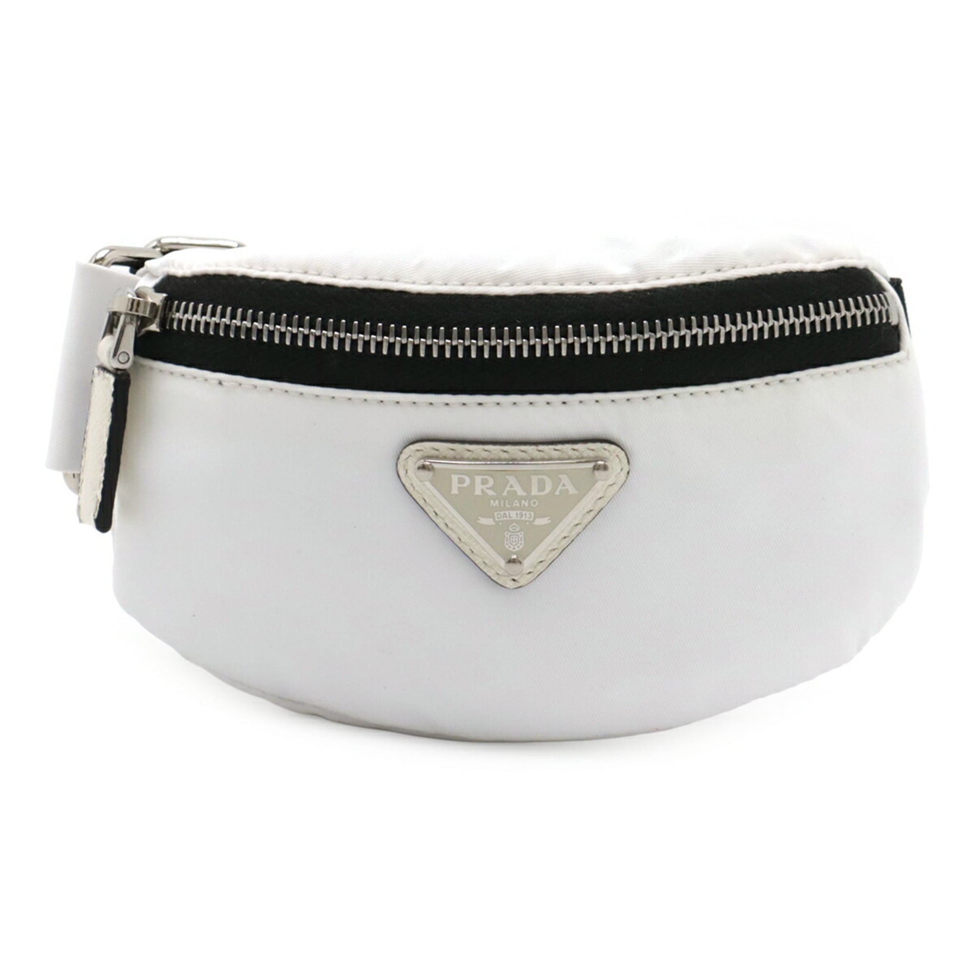 Prada White Nylon Leather Pouch (Pre-Owned)