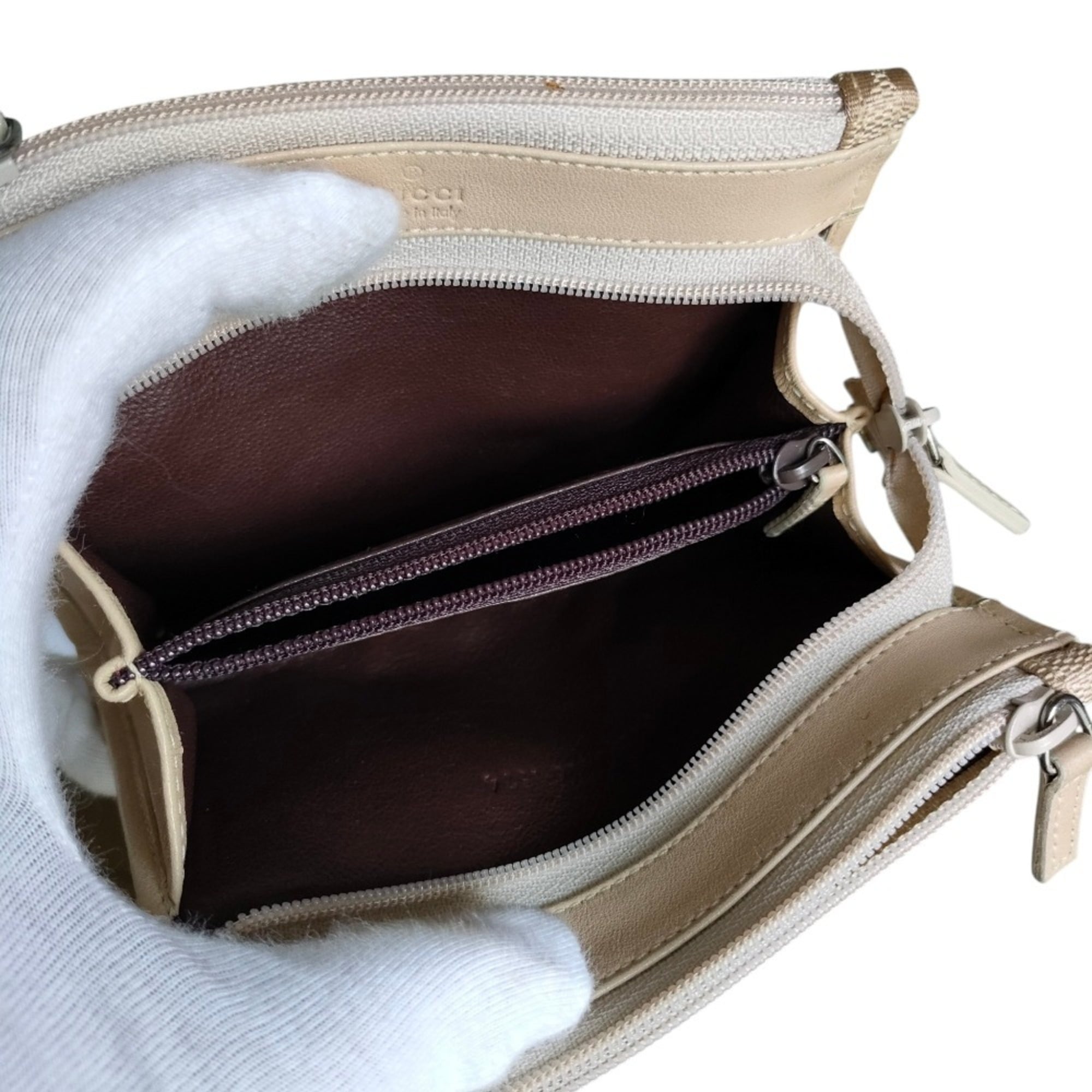 Gucci Beige Gg Canvas Coin Purse/Coin Case (Pre-Owned)