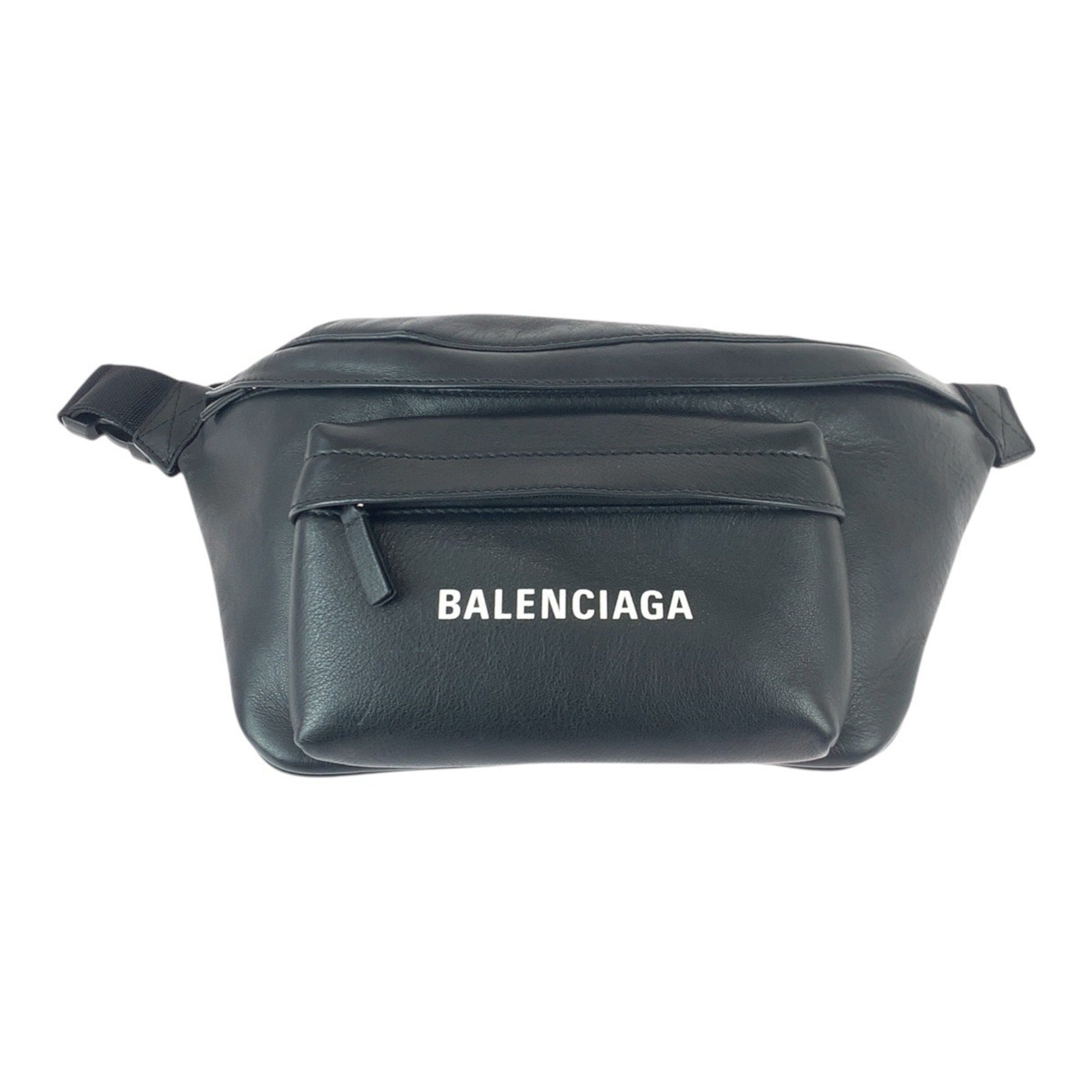 Balenciaga Black White Leather Fanny Pack Sling Bag (Pre-Owned)
