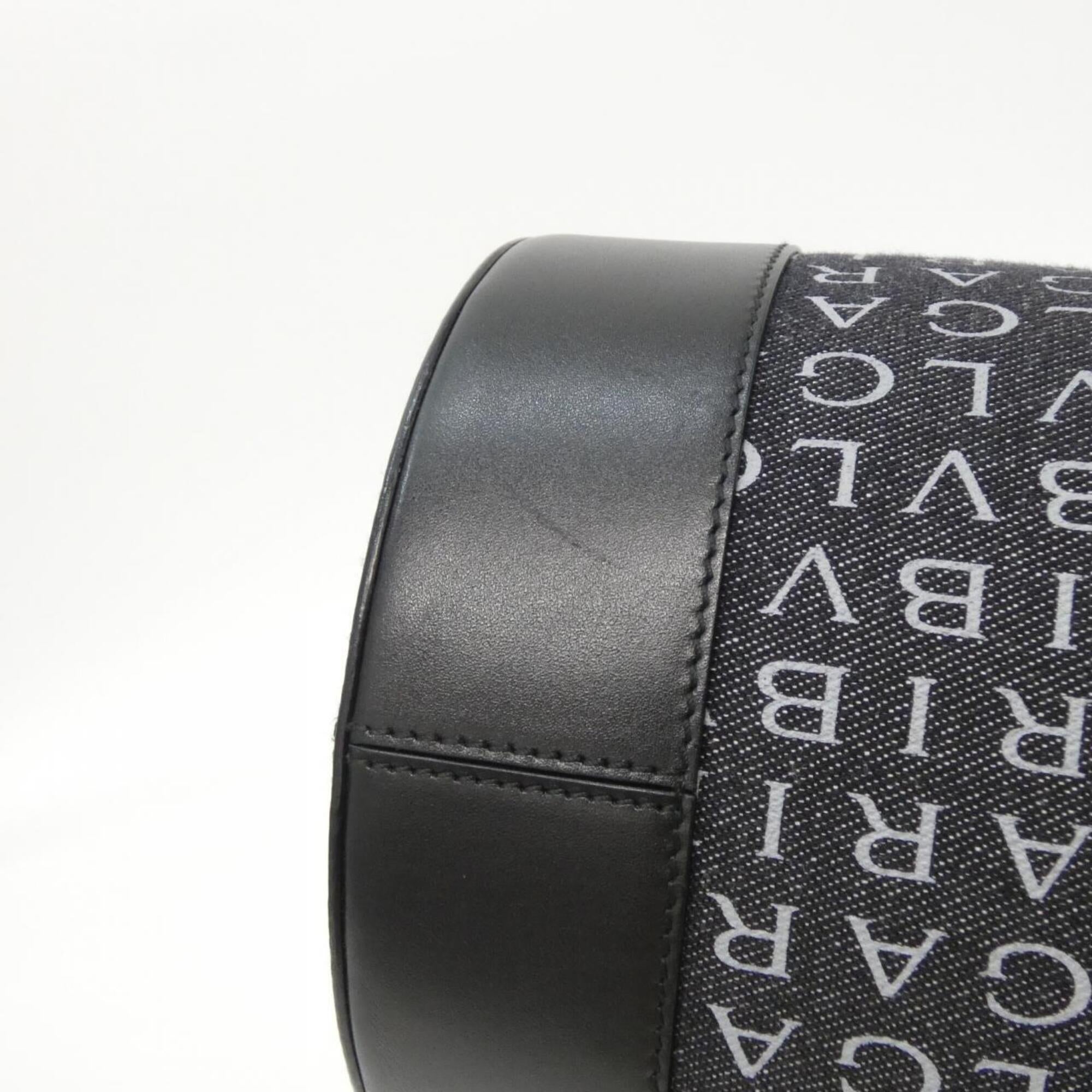 Bvlgari Black Gray Denim Shoulder Bag (Pre-Owned)
