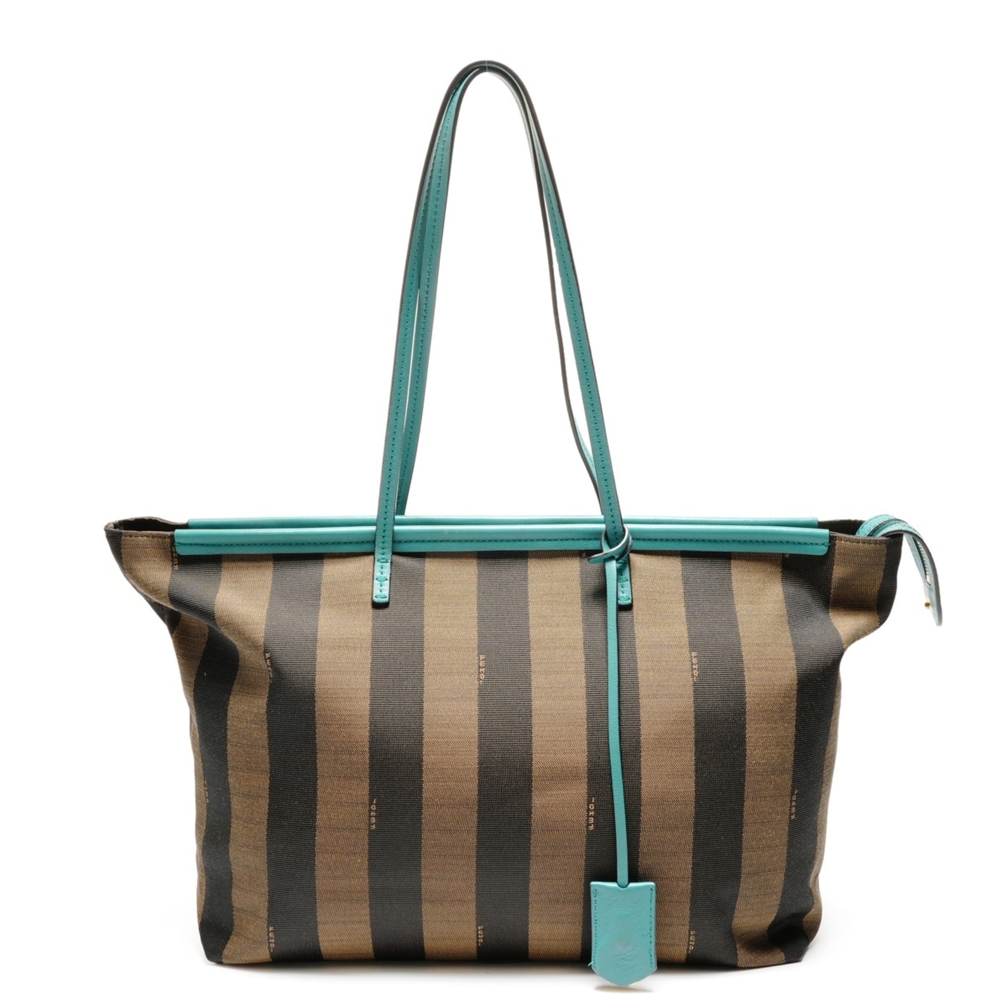 Fendi Pequin Brown Canvas Shoulder Bag (Pre-Owned)