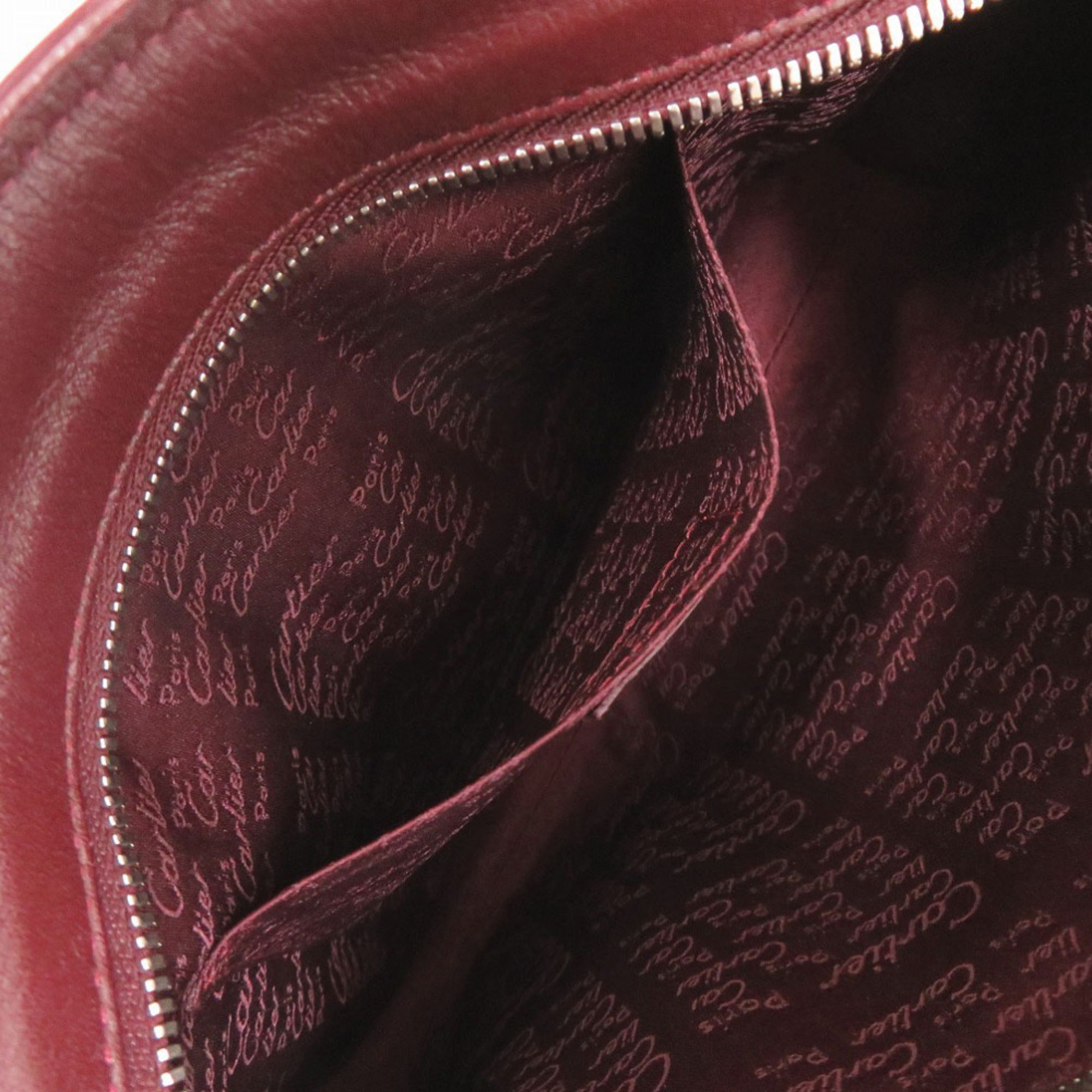 Cartier Bordeaux Leather Handbag (Pre-Owned)