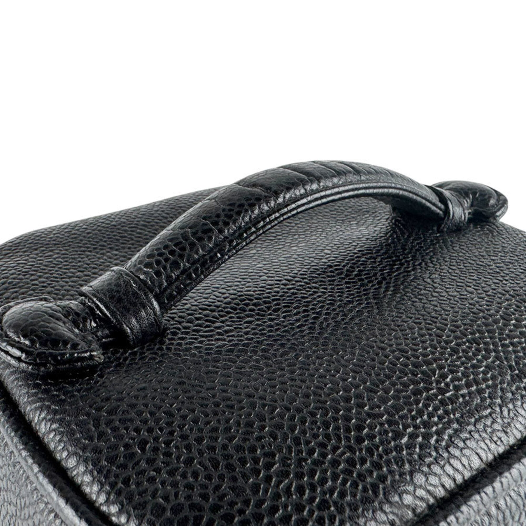 Chanel Black Grained Calfskin Handbag Vanity Bag (Pre-Owned)