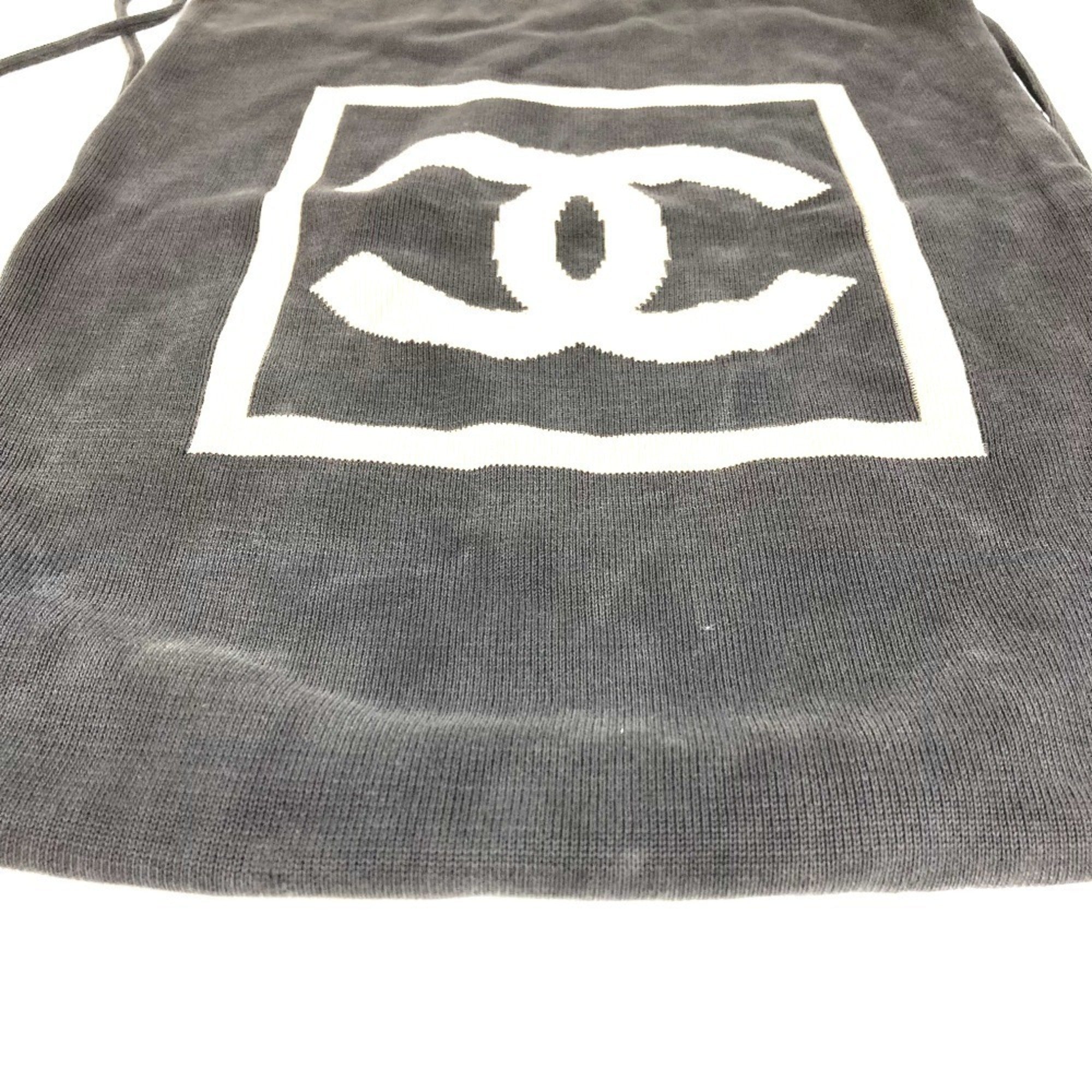 Chanel Beige Black Cotton Backpack (Pre-Owned)