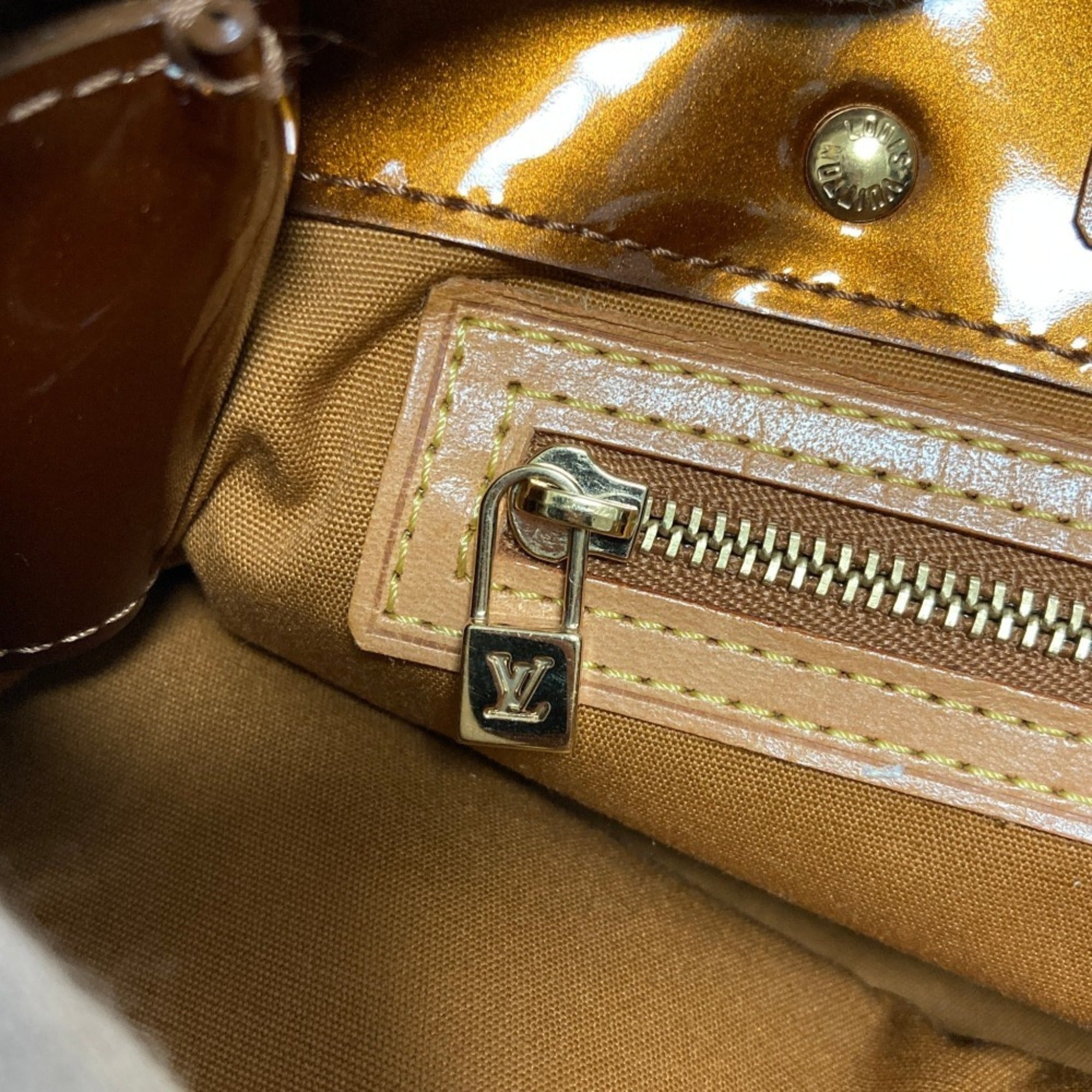 Louis Vuitton Bronze Monogram Vernis Handbag (Pre-Owned)