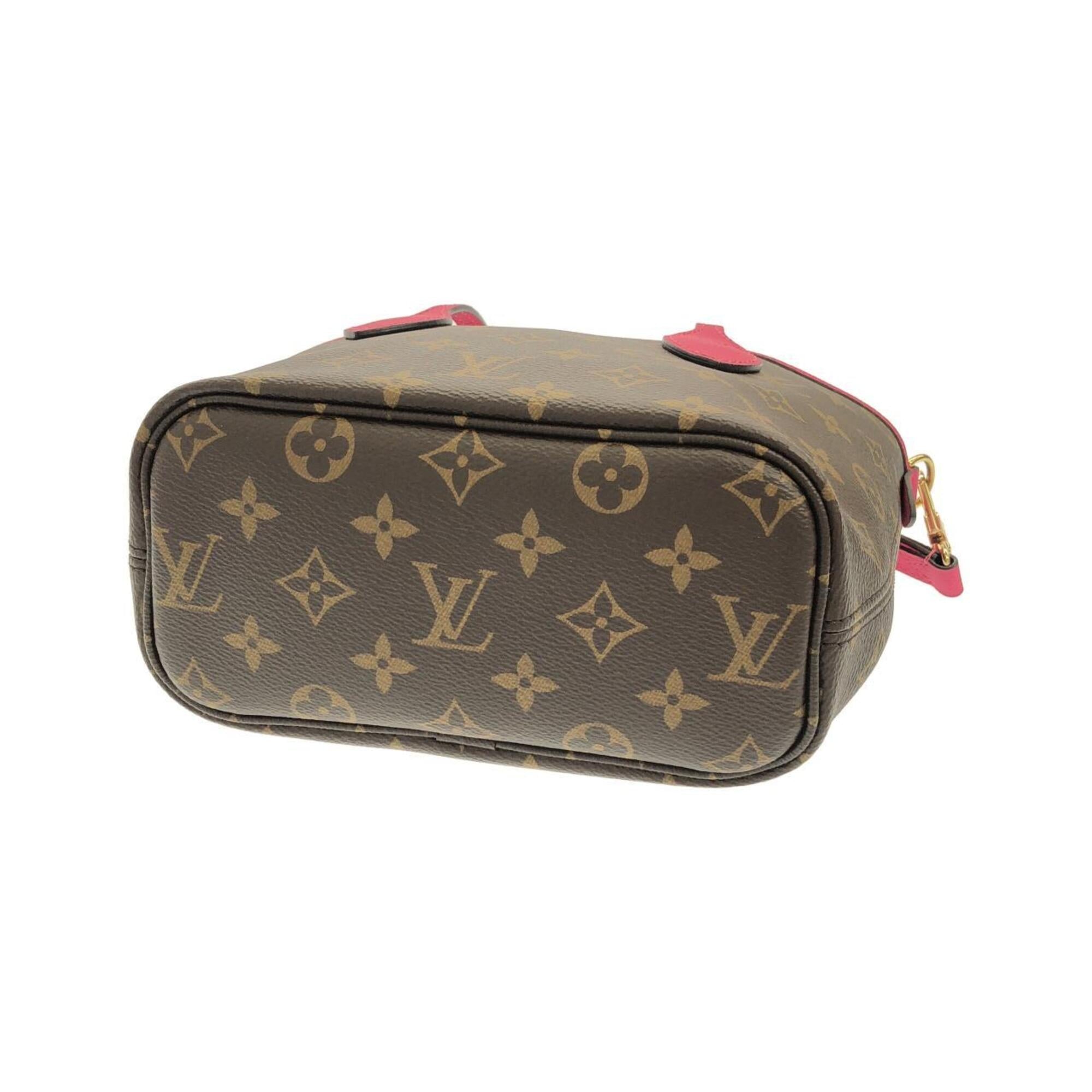 Louis Vuitton Brown Marron Leather Coated Canvas Handbag Pouch (Pre-Owned)