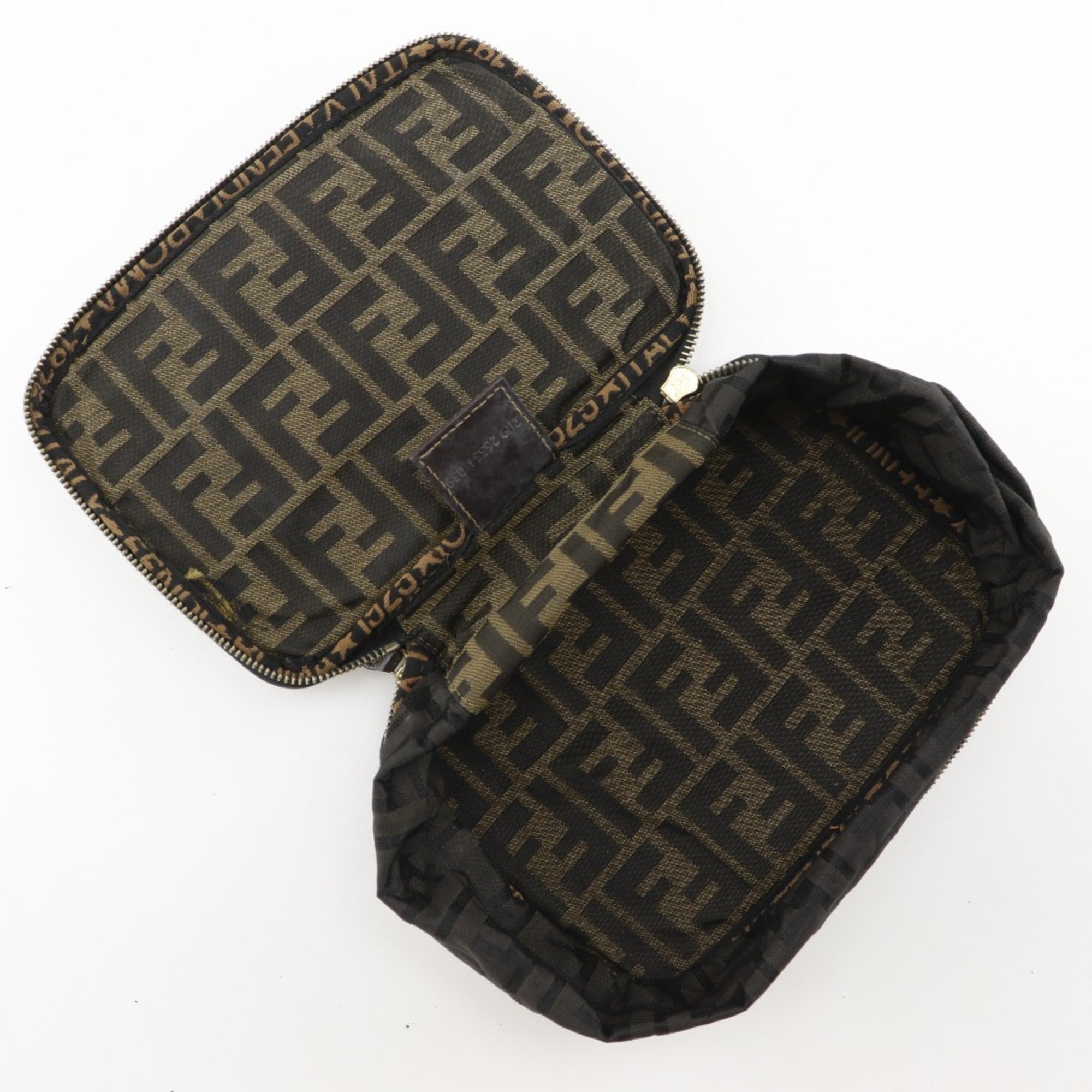 Fendi Brown Nylon Canvas Pouch (Pre-Owned)