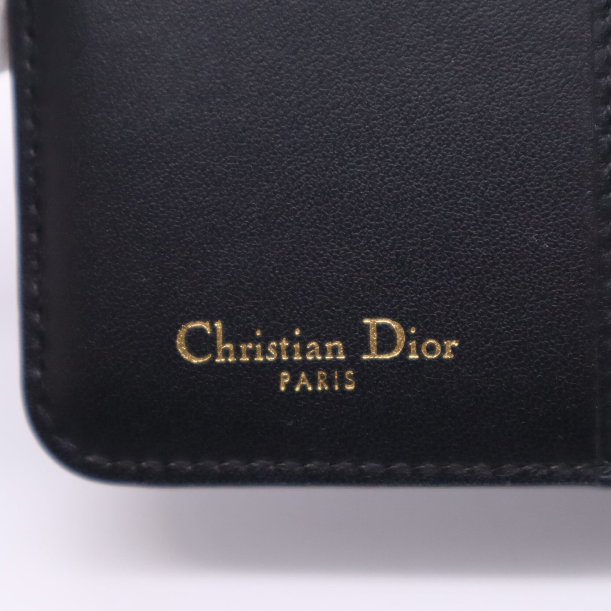 Christian Dior Black Leather Wallet (Tri-Fold) (Pre-Owned)