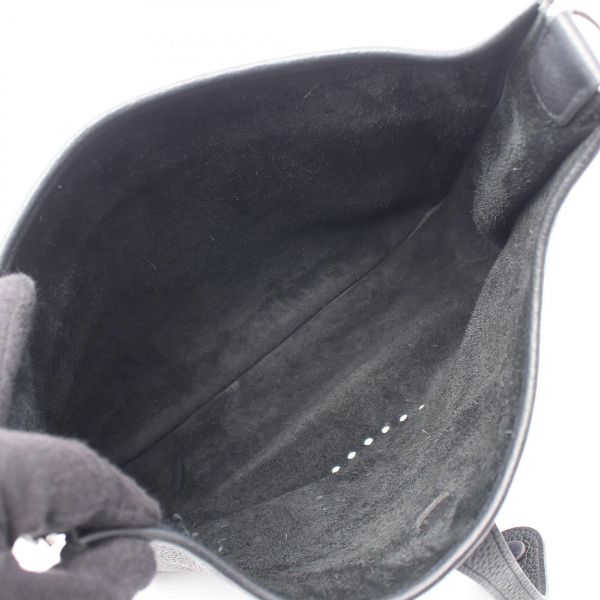 Hermes Black Taurillon Clemence Leather Shoulder Bag (Pre-Owned)