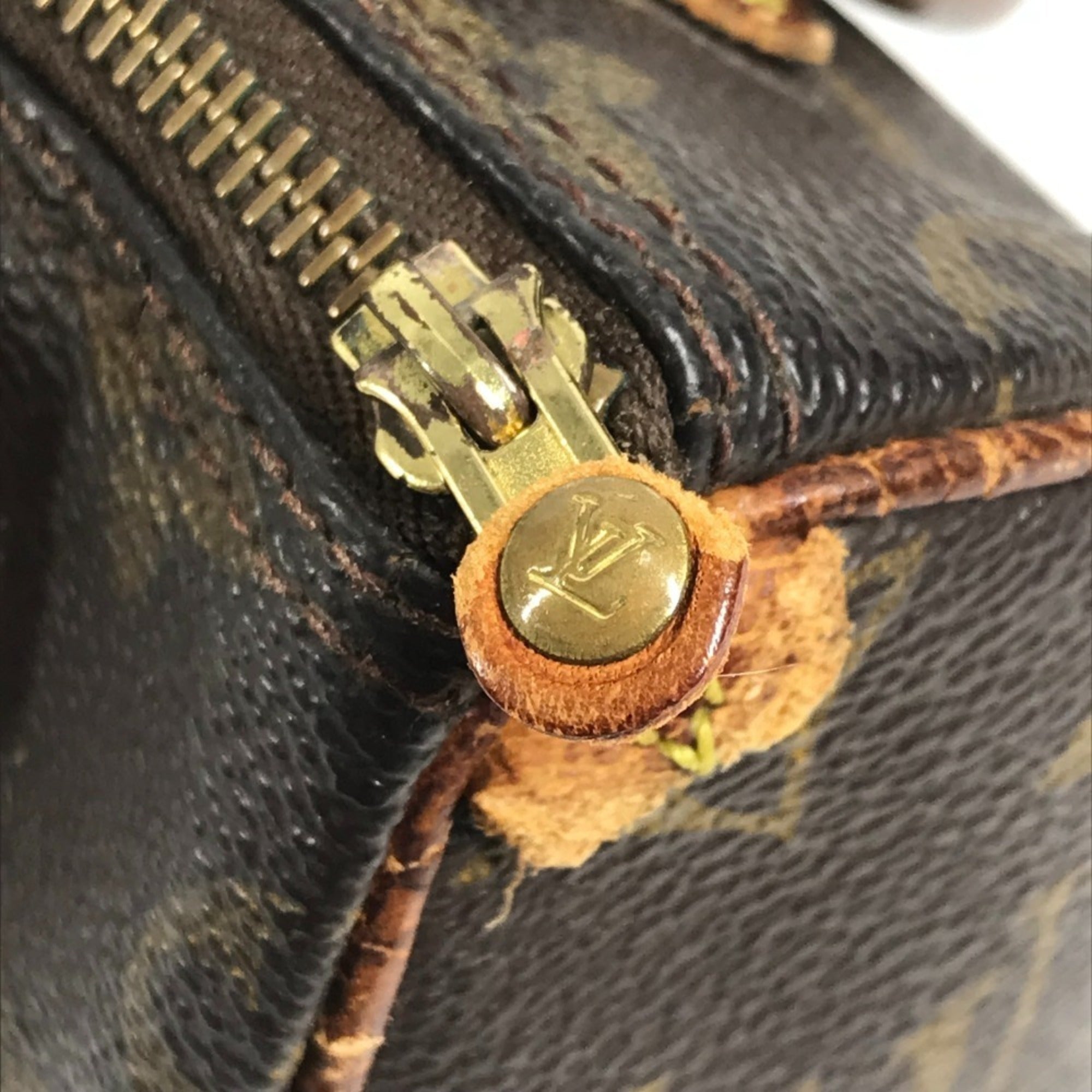 Louis Vuitton Brown Canvas Monogram Boston Bag Handbag (Pre-Owned)