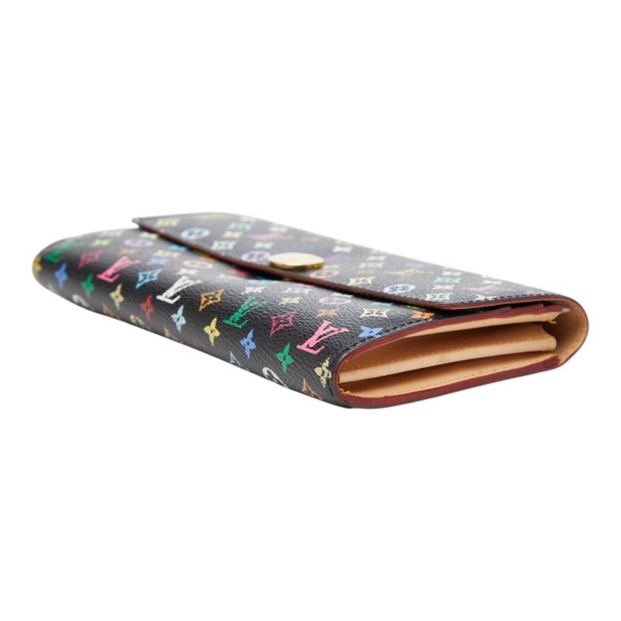 Louis Vuitton Monogram Multicolore Multi-Color Noir Pvc Leather Long Wallet (Bi-Fold) (Pre-Owned)