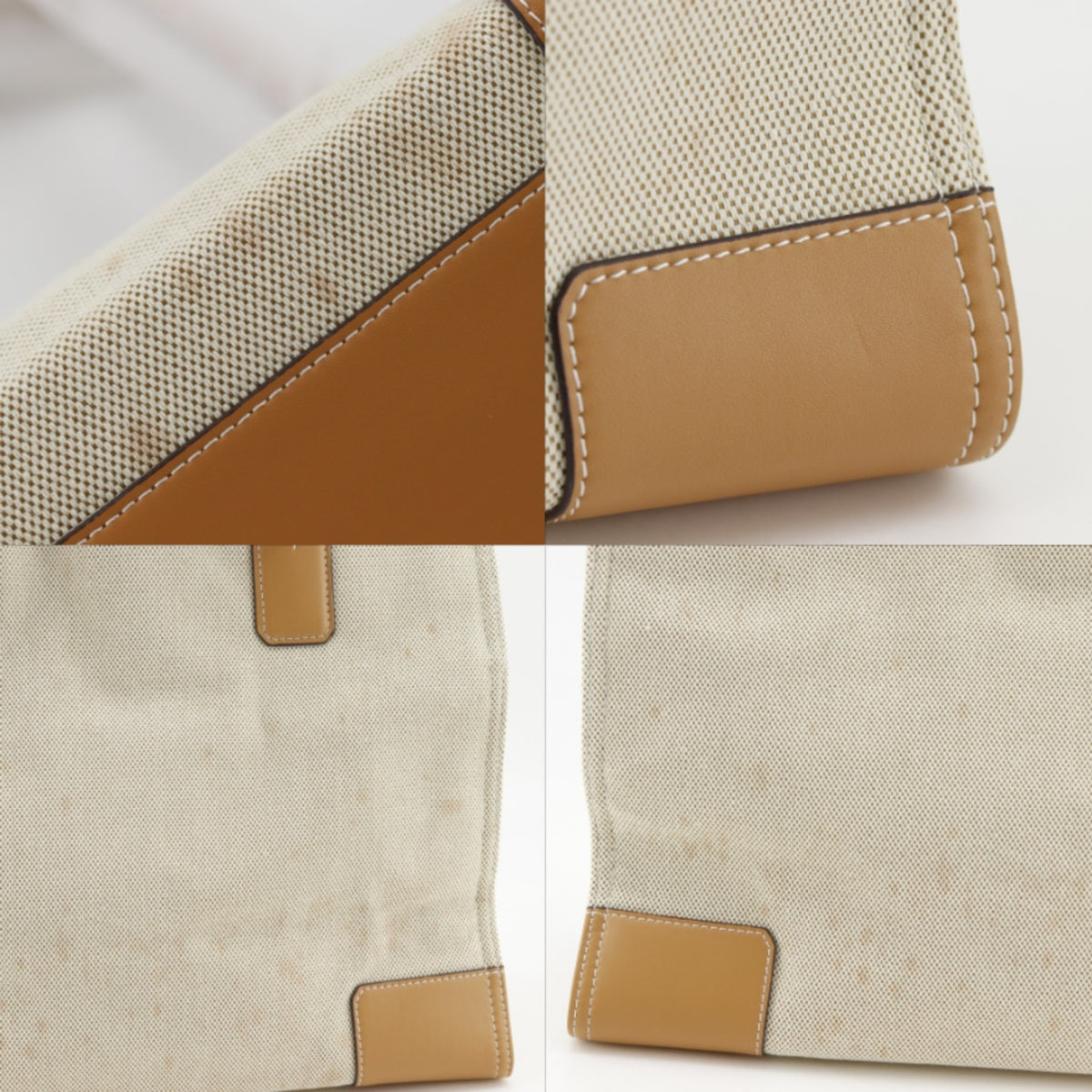Tory Burch Beige Canvas Leather Tote Bag (Pre-Owned)