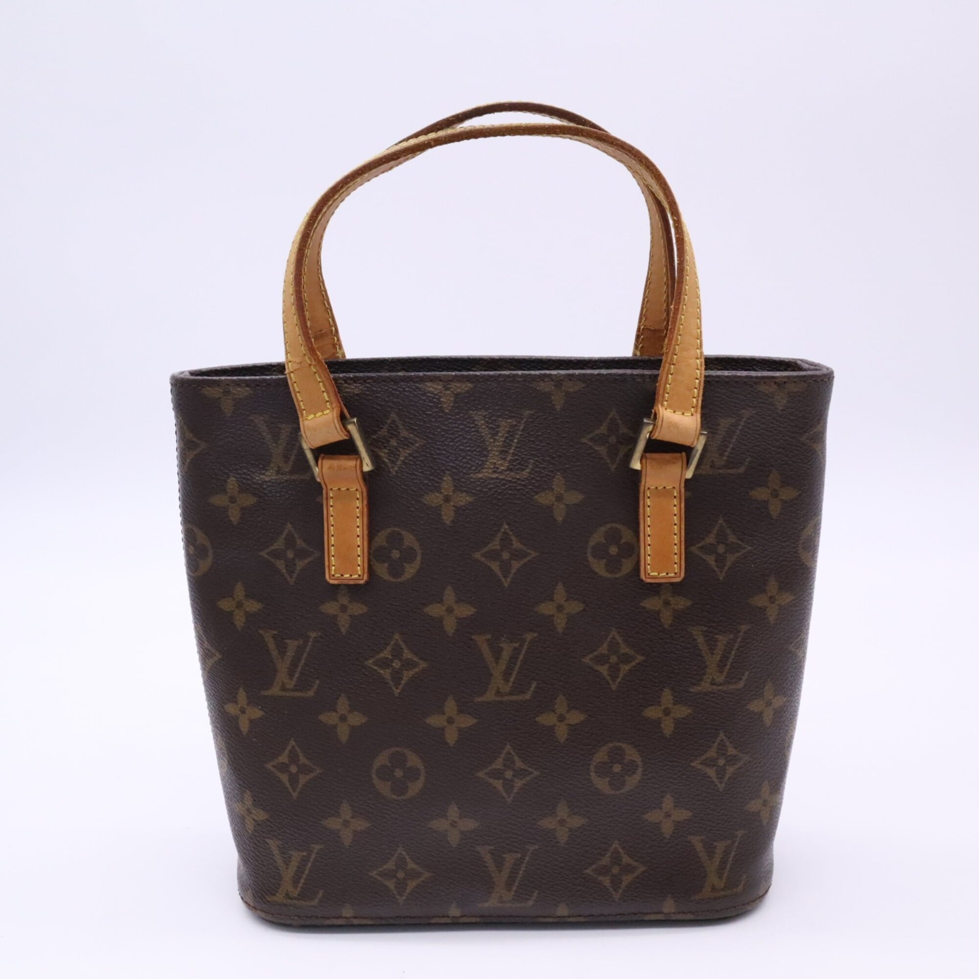 Louis Vuitton Monogram Beige Brown Coated Canvas Leather Handbag (Pre-Owned)