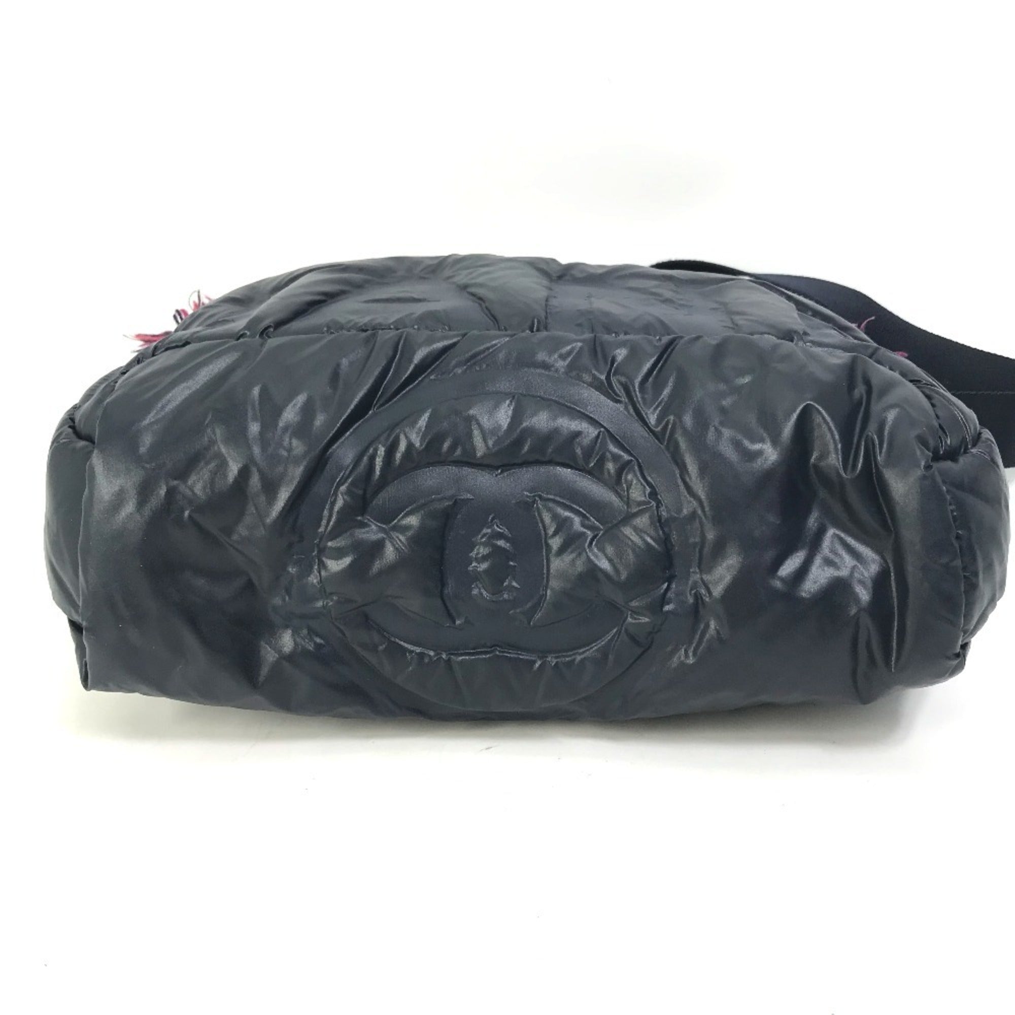 Chanel Navy Pink Nylon Tweed Fanny Pack Shoulder Bag (Pre-Owned)