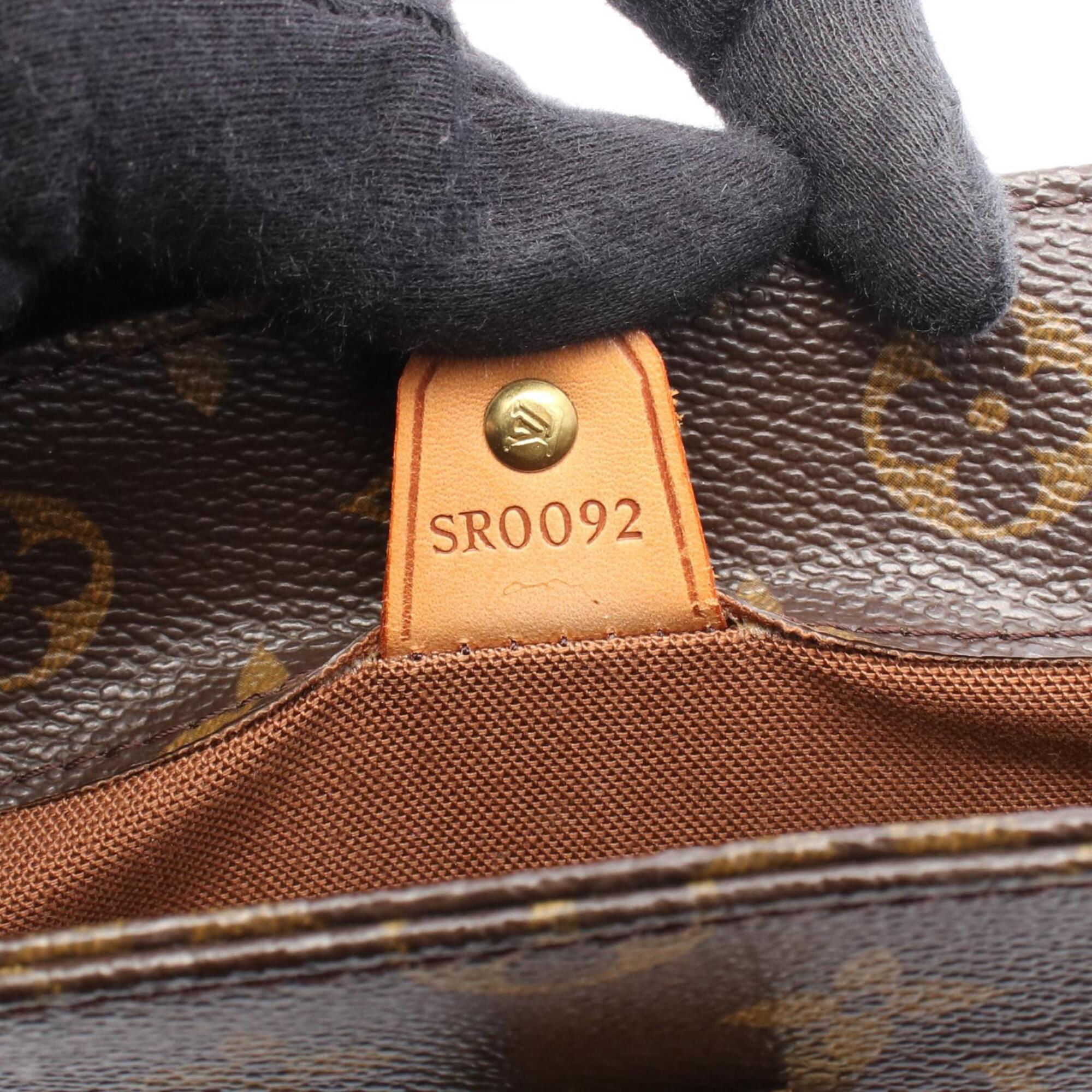 Louis Vuitton Brown Monogram Coated Canvas Leather Handbag Tote Bag (Pre-Owned)