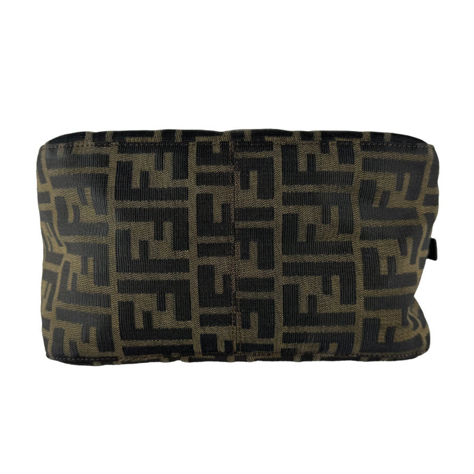Fendi Brown Nylon Canvas Leather Handbag (Pre-Owned)