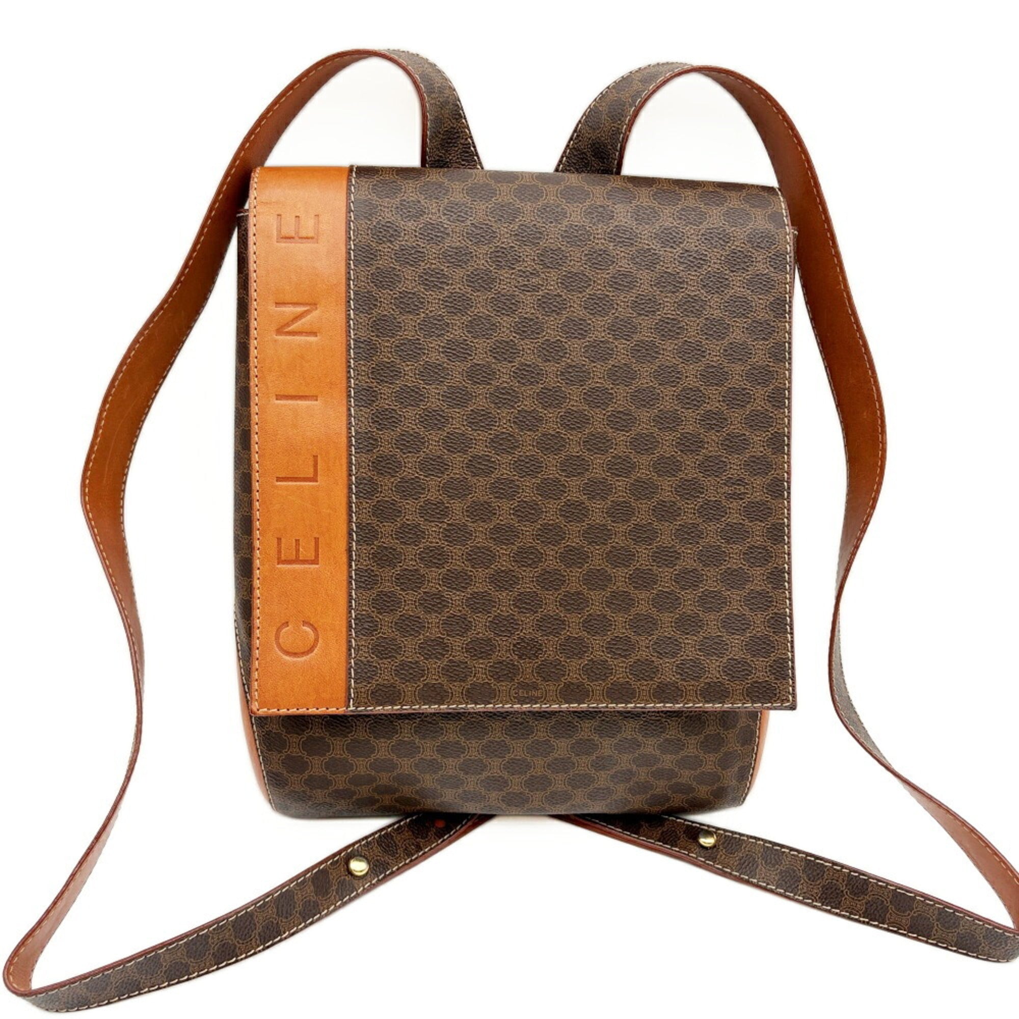 Celine Brown Camel Pvc Leather Backpack (Pre-Owned)