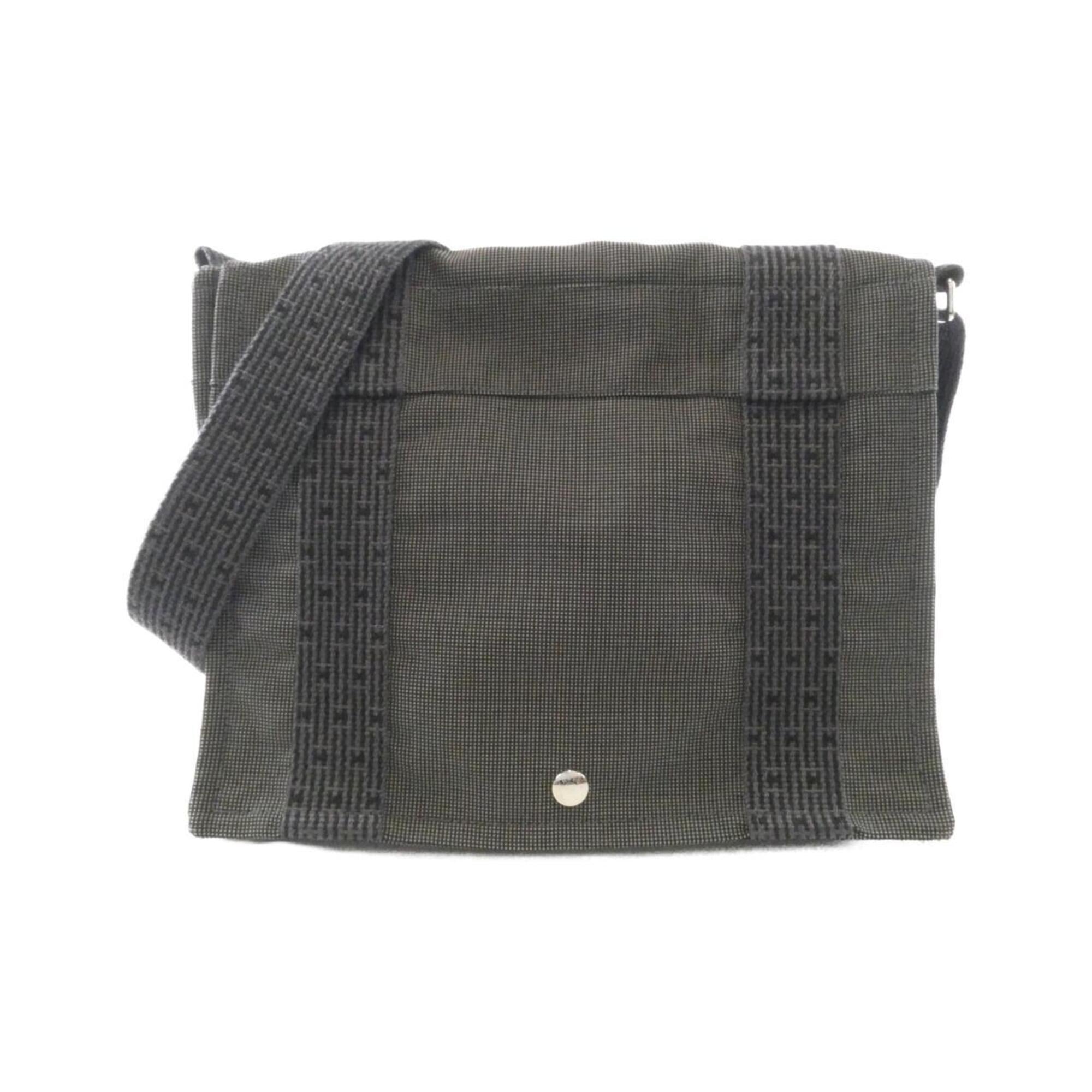 Hermes Her Line Black Canvas Shoulder Bag (Pre-Owned)