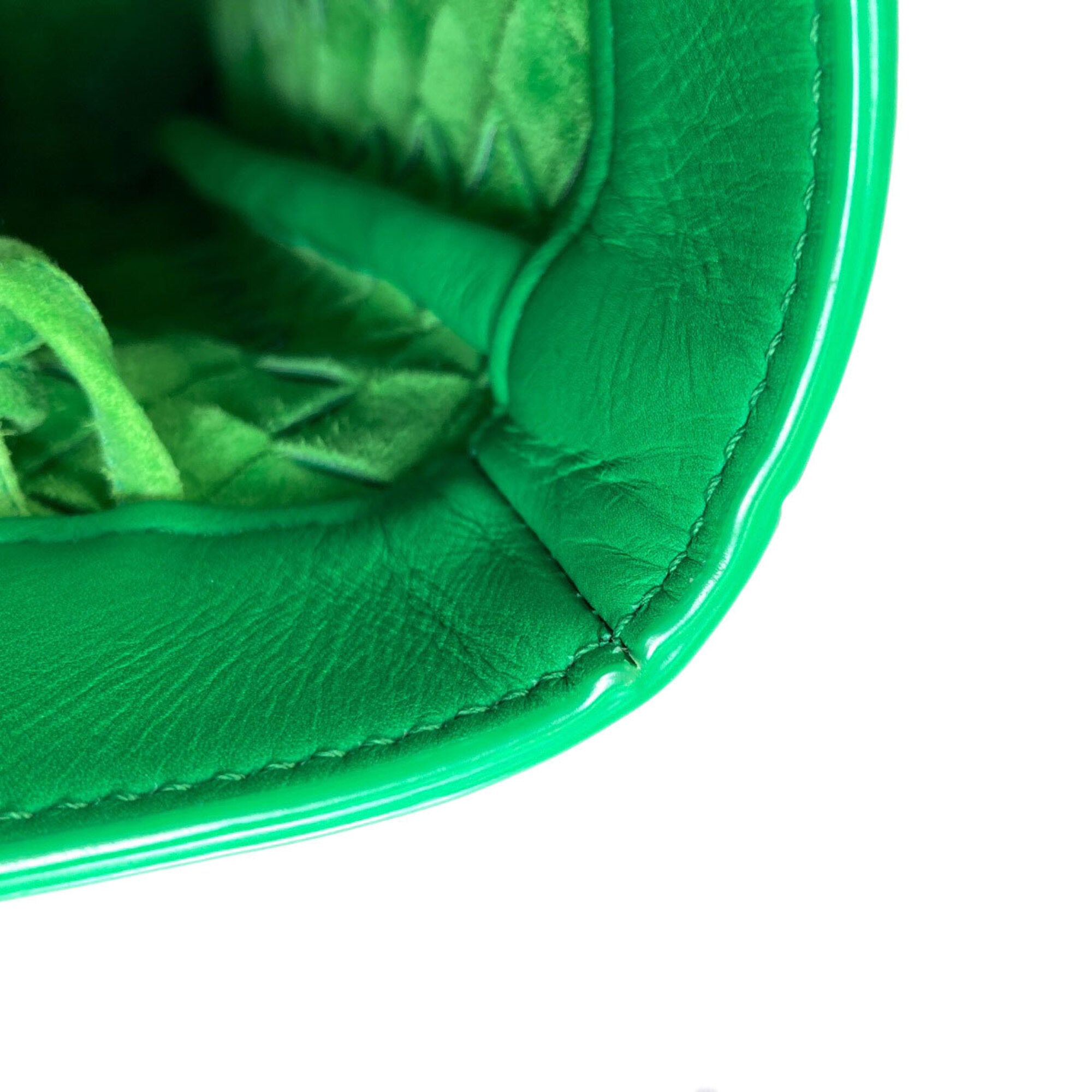 Bottega Veneta Green Leather Pouch Tote Bag (Pre-Owned)