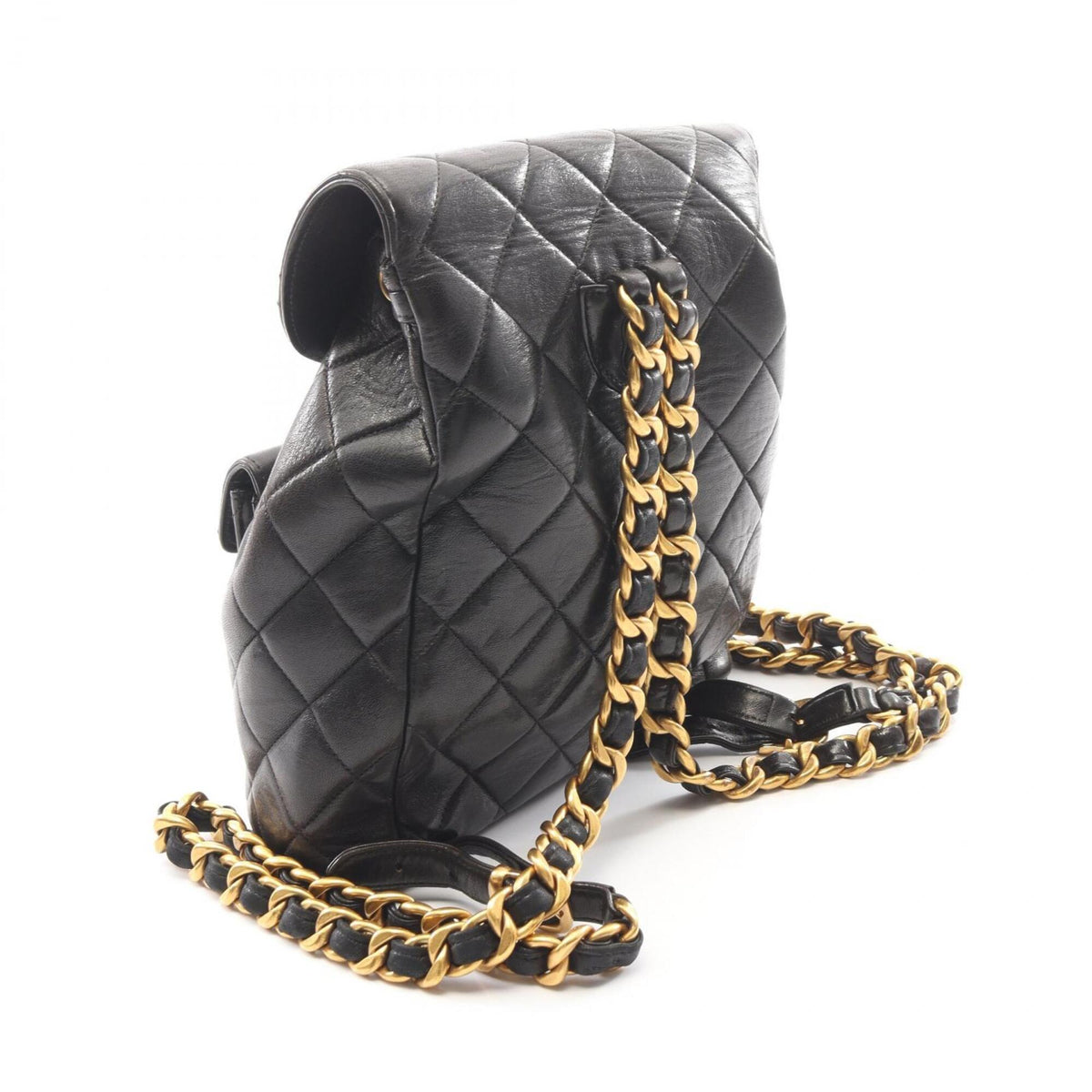 Chanel Black Leather Backpack Handbag (Pre-Owned)