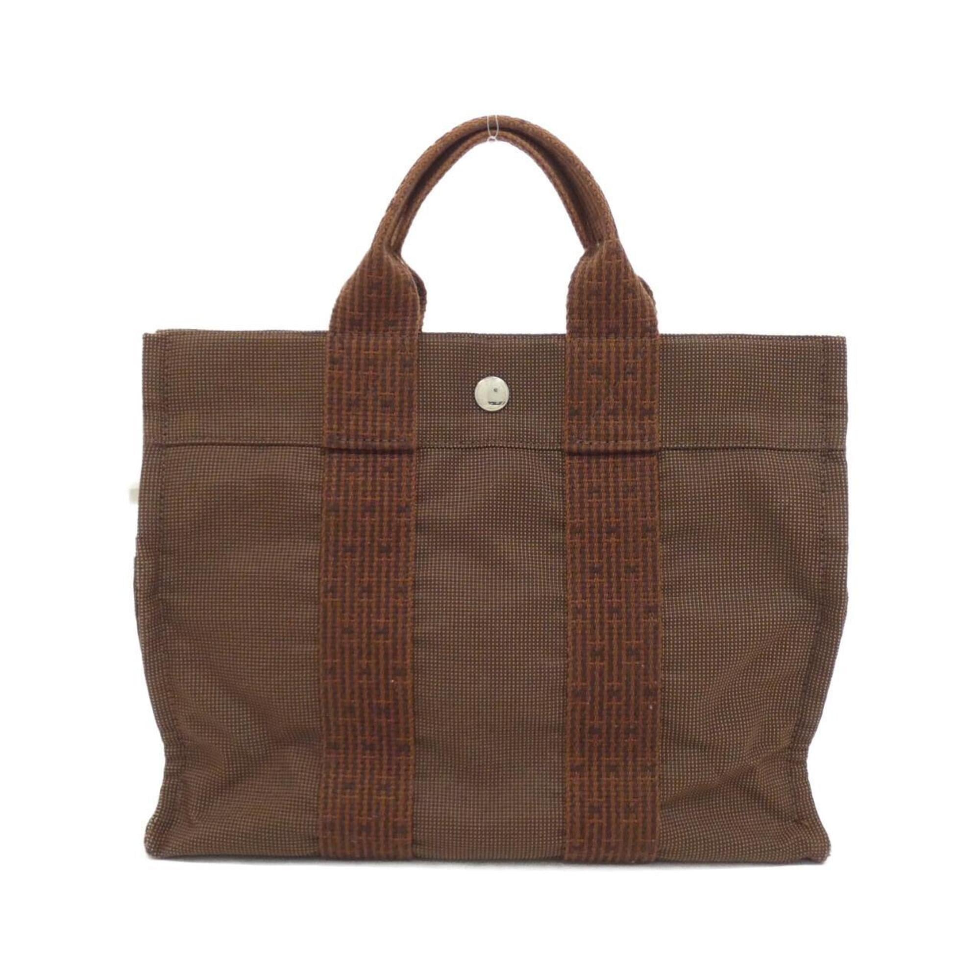 Hermes Brown Canvas Handbag (Pre-Owned)