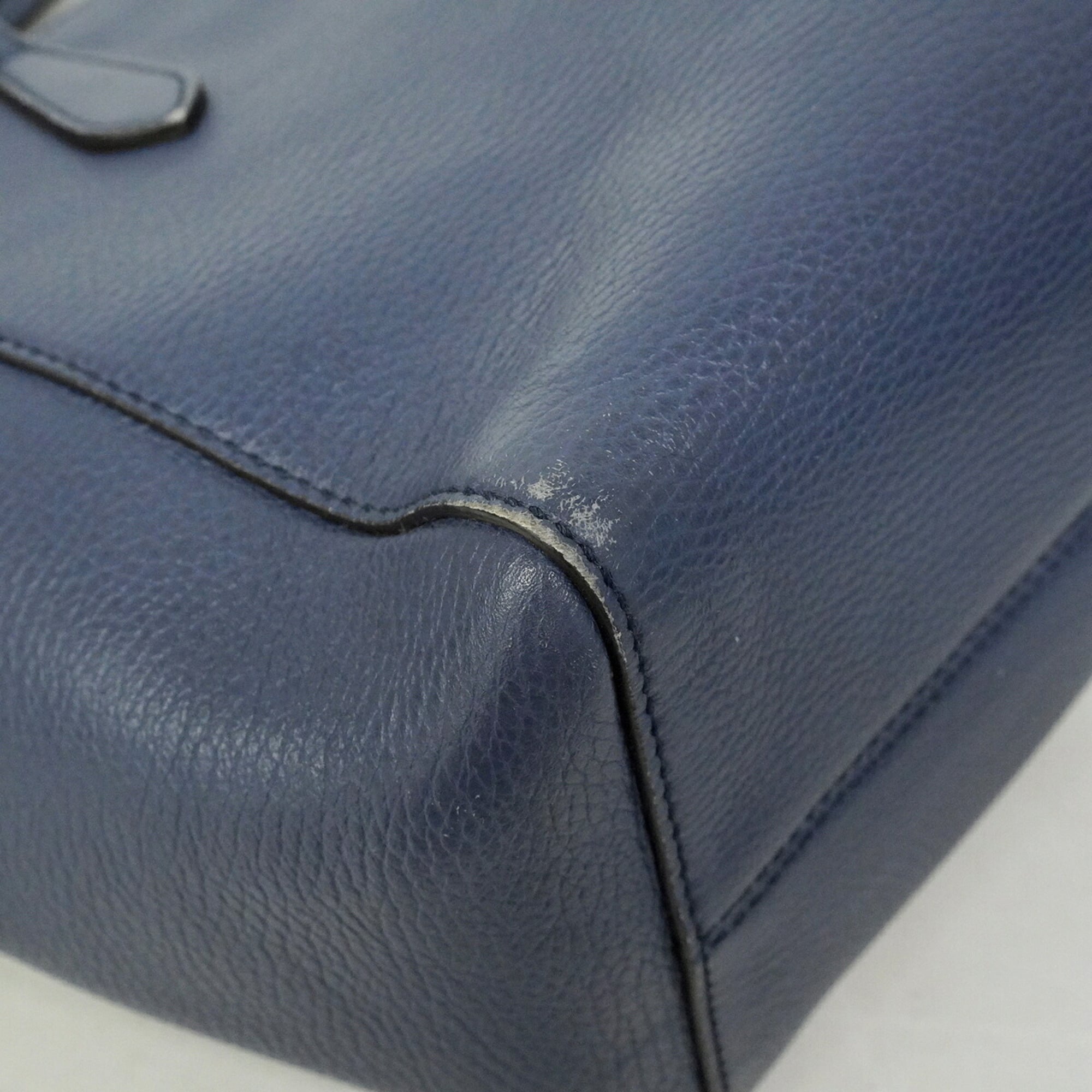 Gucci Navy Leather Tote Bag (Pre-Owned)