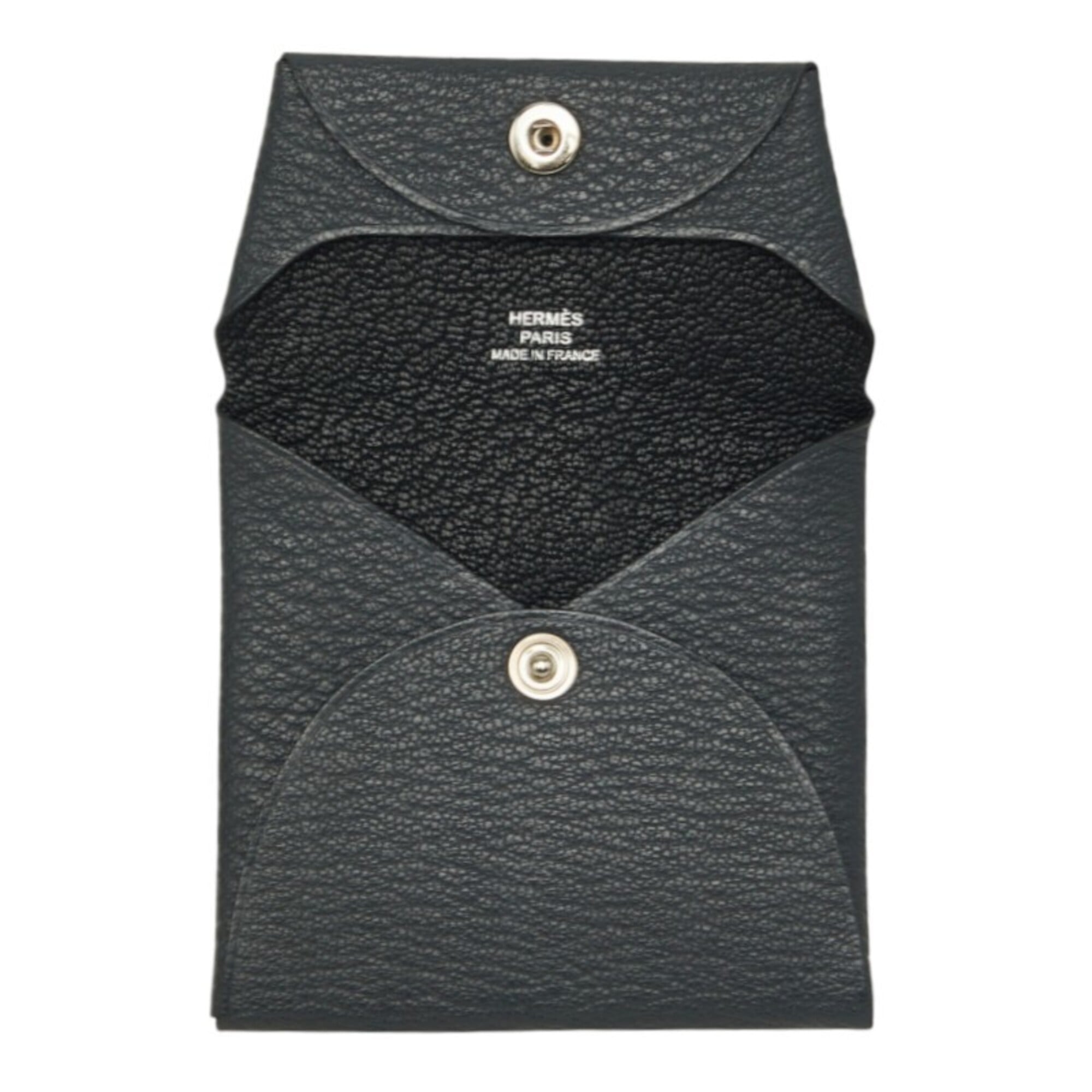 Hermes Gray Chevre Leather Coin Purse/Coin Case (Pre-Owned)