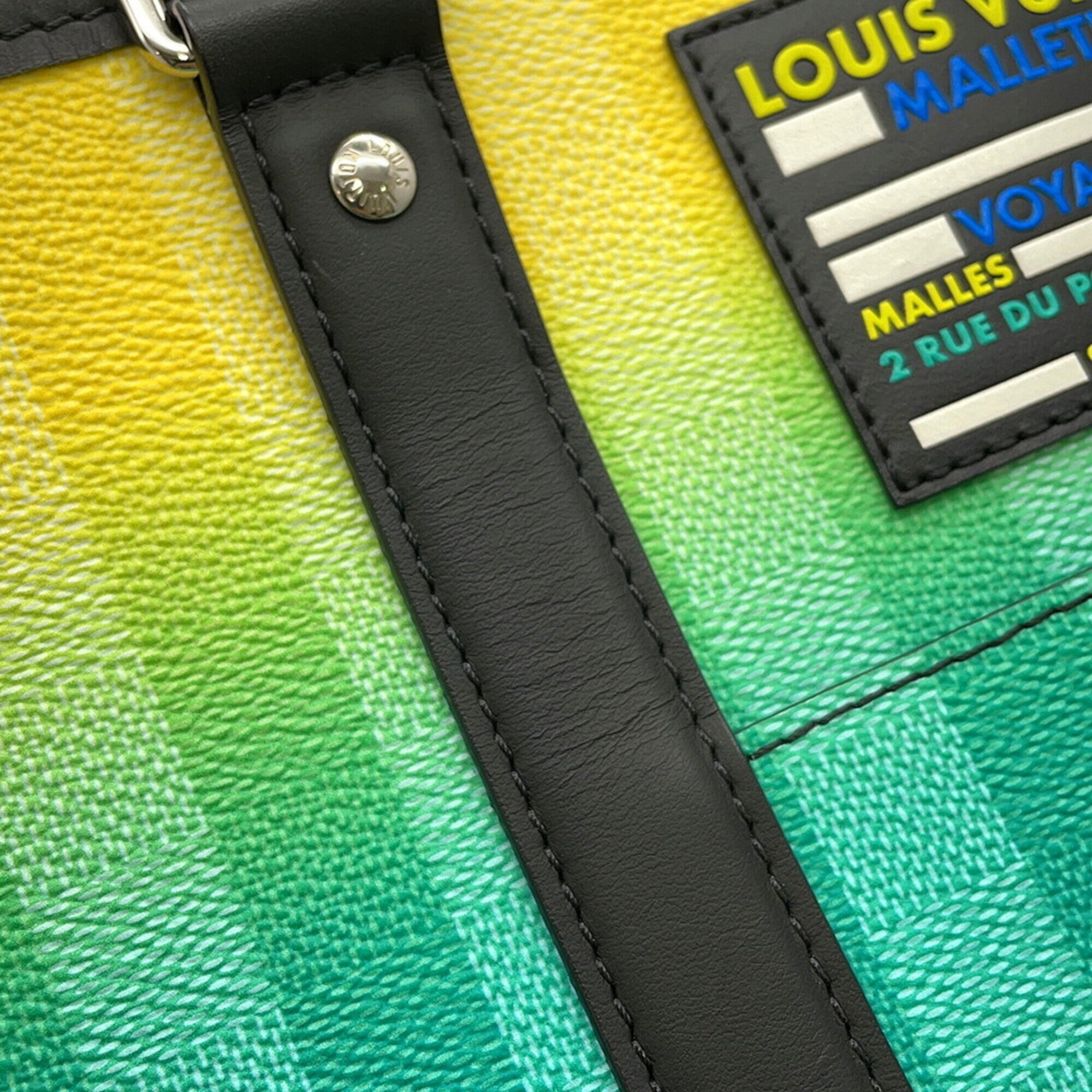 Louis Vuitton Damier Canvas Green Yellow Damier Canvas Handbag Pouch Shoulder Bag Tote Bag (Pre-Owned)