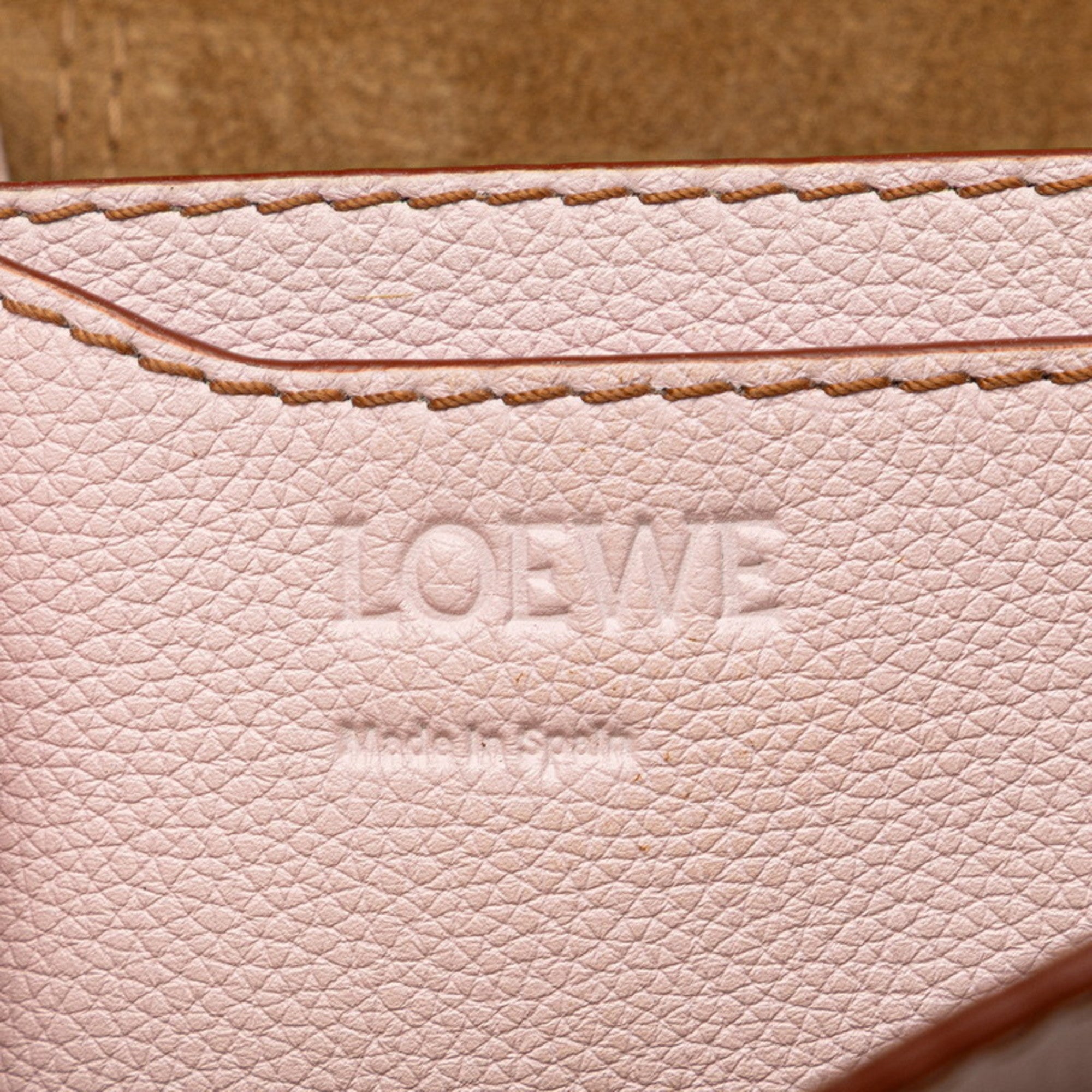 Loewe Barcelona Brown Pink Leather Shoulder Bag (Pre-Owned)