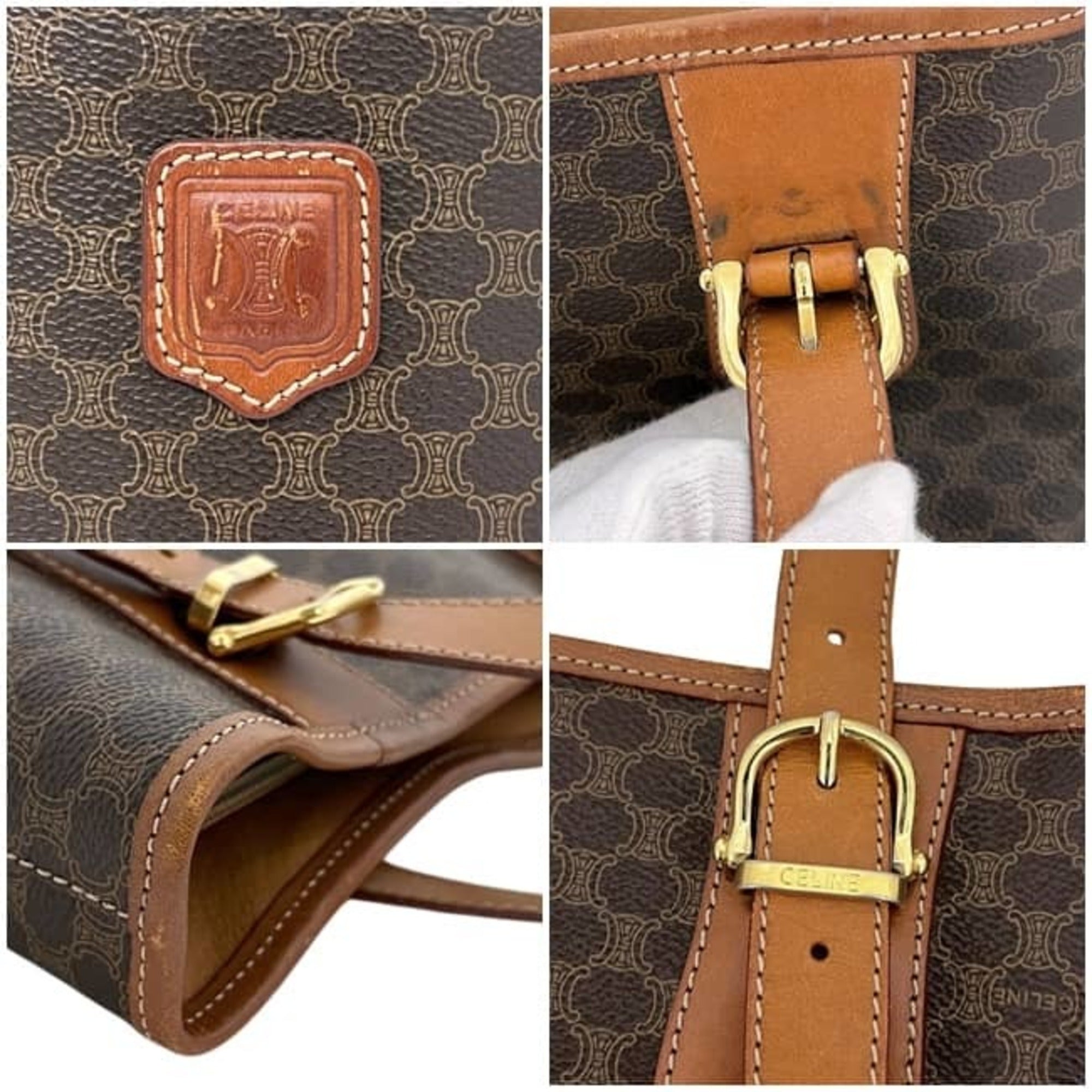 Celine Brown Pvc Leather Tote Bag (Pre-Owned)