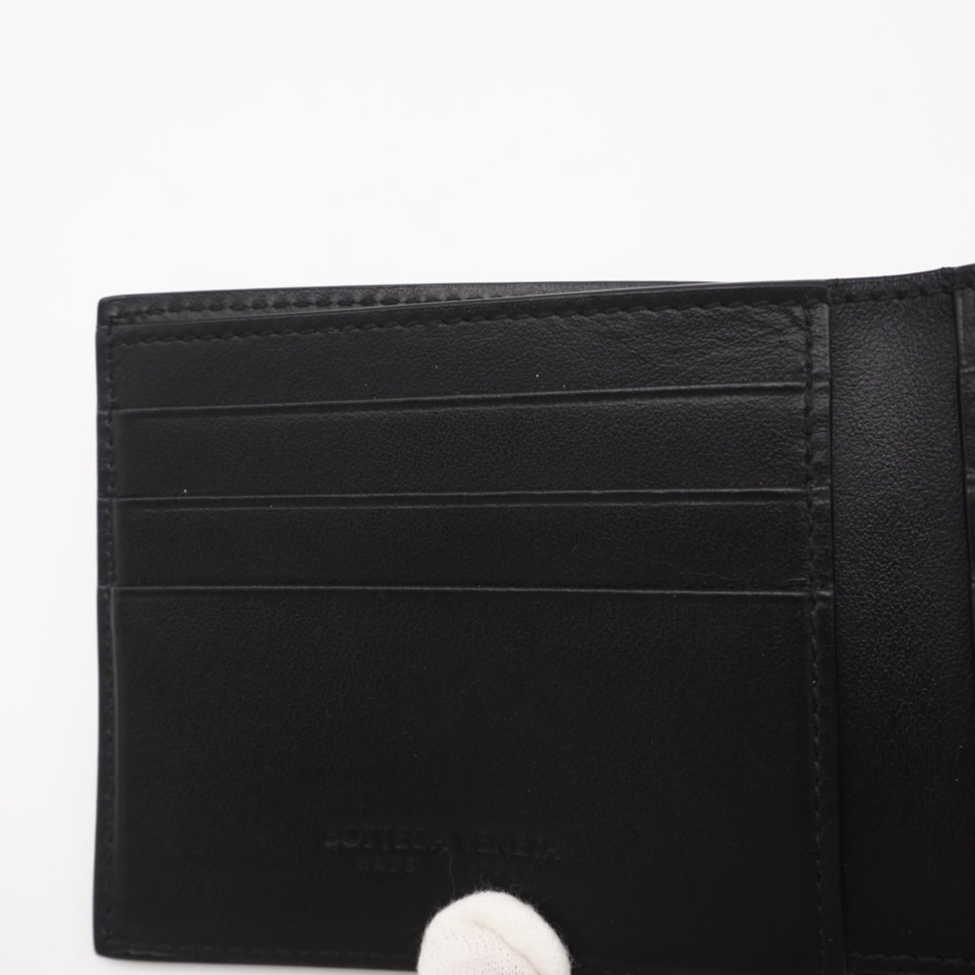 Bottega Veneta Black Leather Wallet (Bi-Fold) (Pre-Owned)