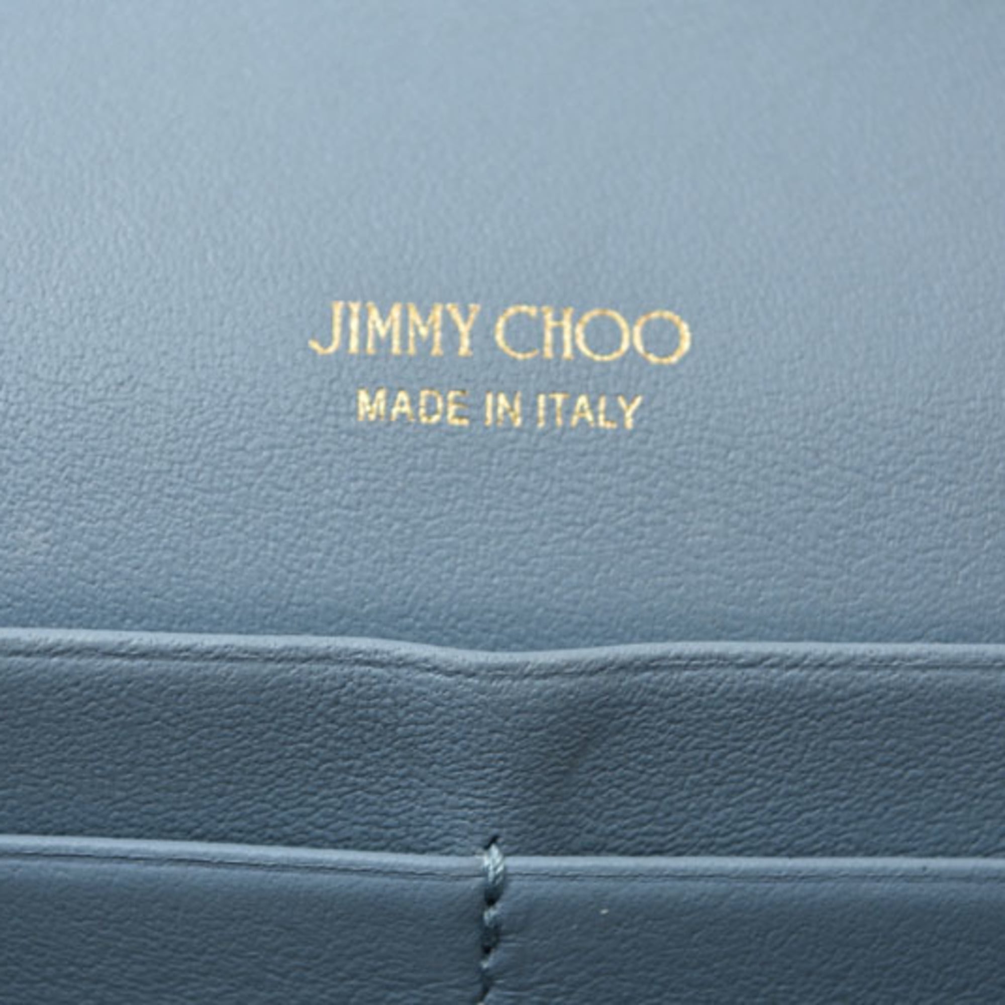 Jimmy Choo Blue Yellow Leather Long Wallet (Bi-Fold) (Pre-Owned)
