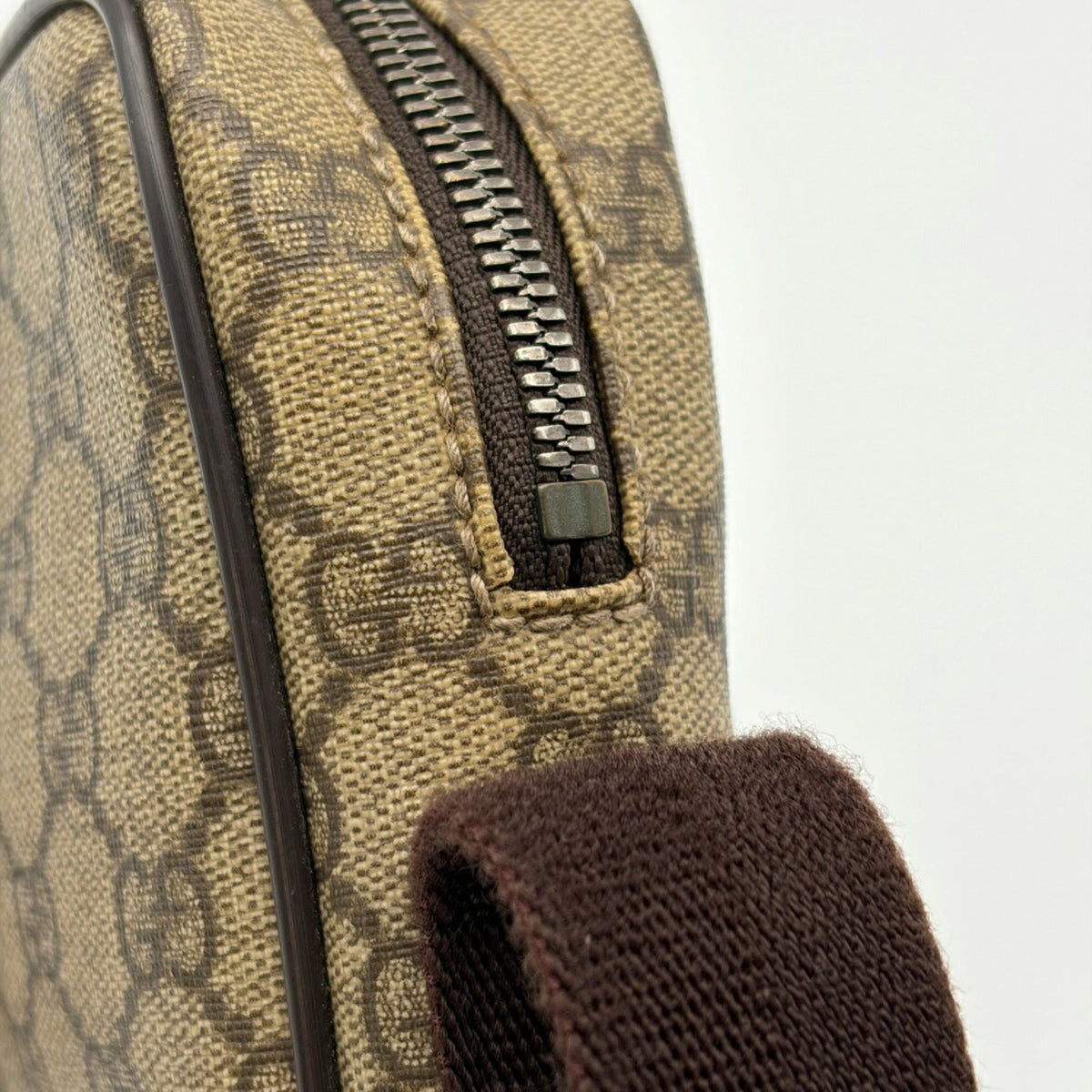 Gucci Beige Dark Brown Pvc Leather Shoulder Bag (Pre-Owned)